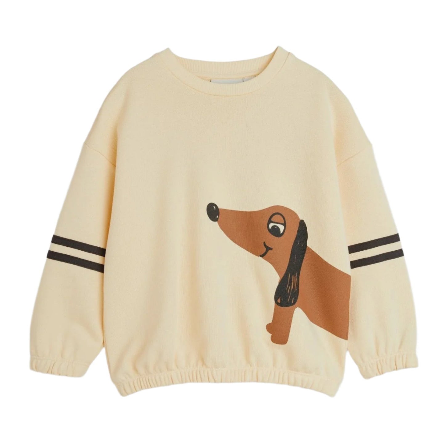 MINI RODINI DOG SP STRIPES SWEATSHIRT - BEIGE
