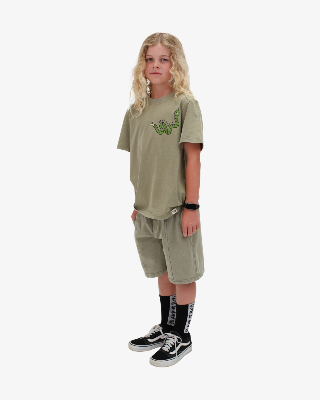 SNAKES TEE - GREEN WASH