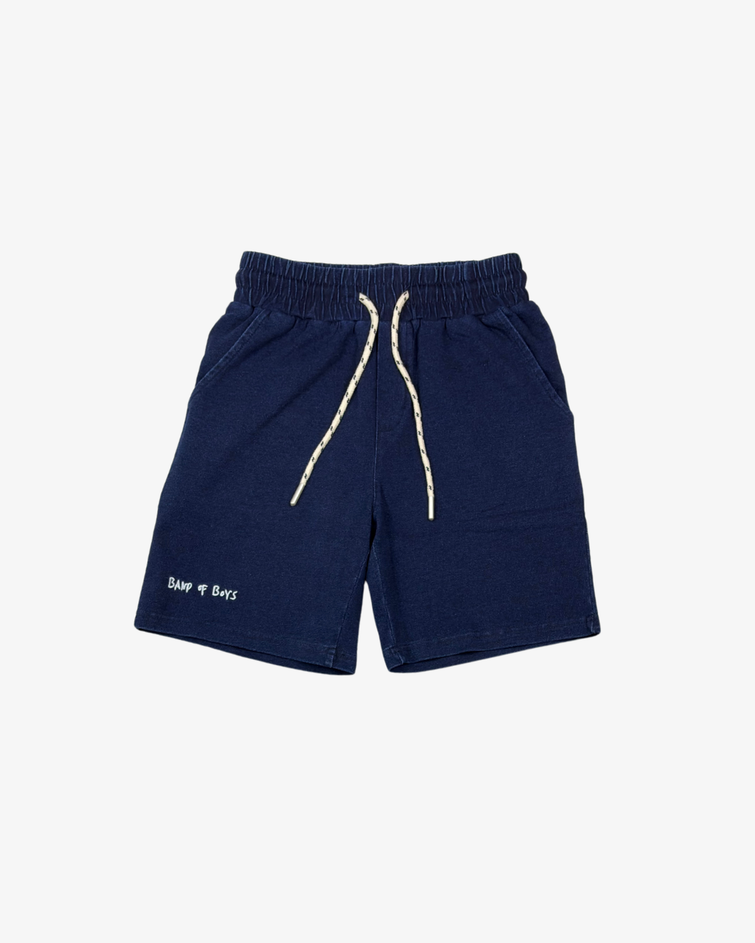 NAVY WASH DENIM BOB SHORTS