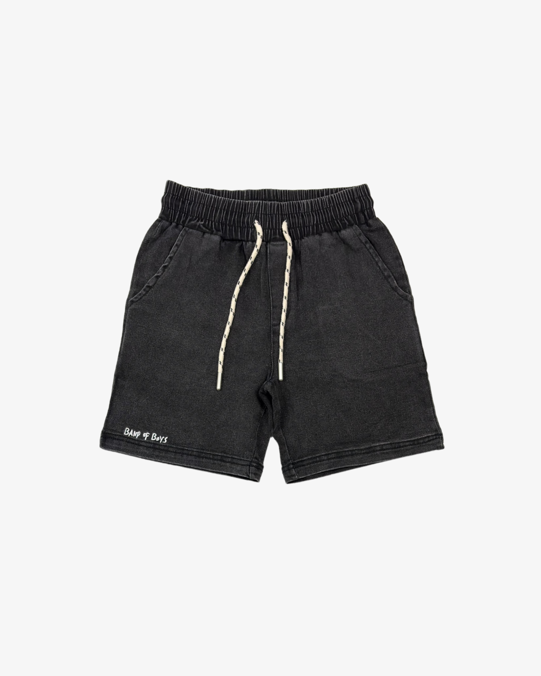 BLACK WASH DENIM SHORTS