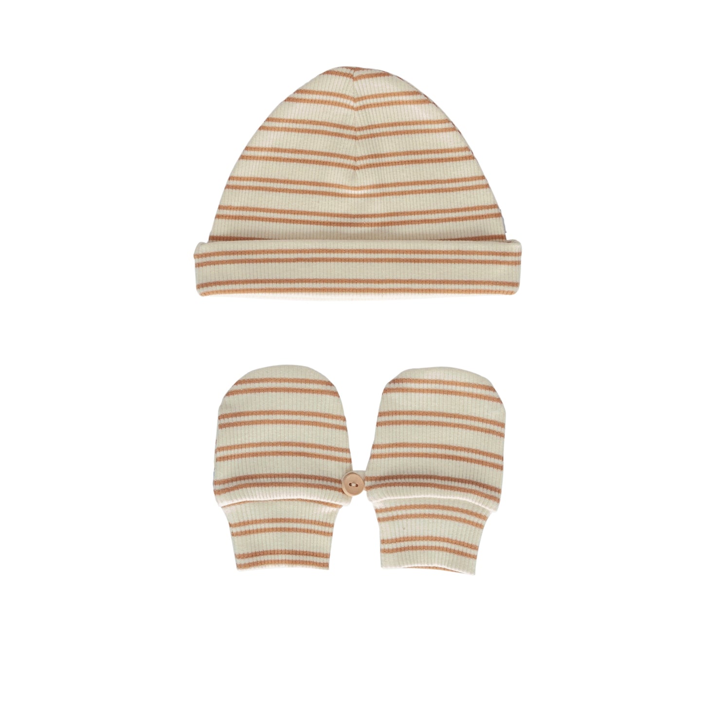 HENLEY BEANIE & MITTEN SET - CREAM