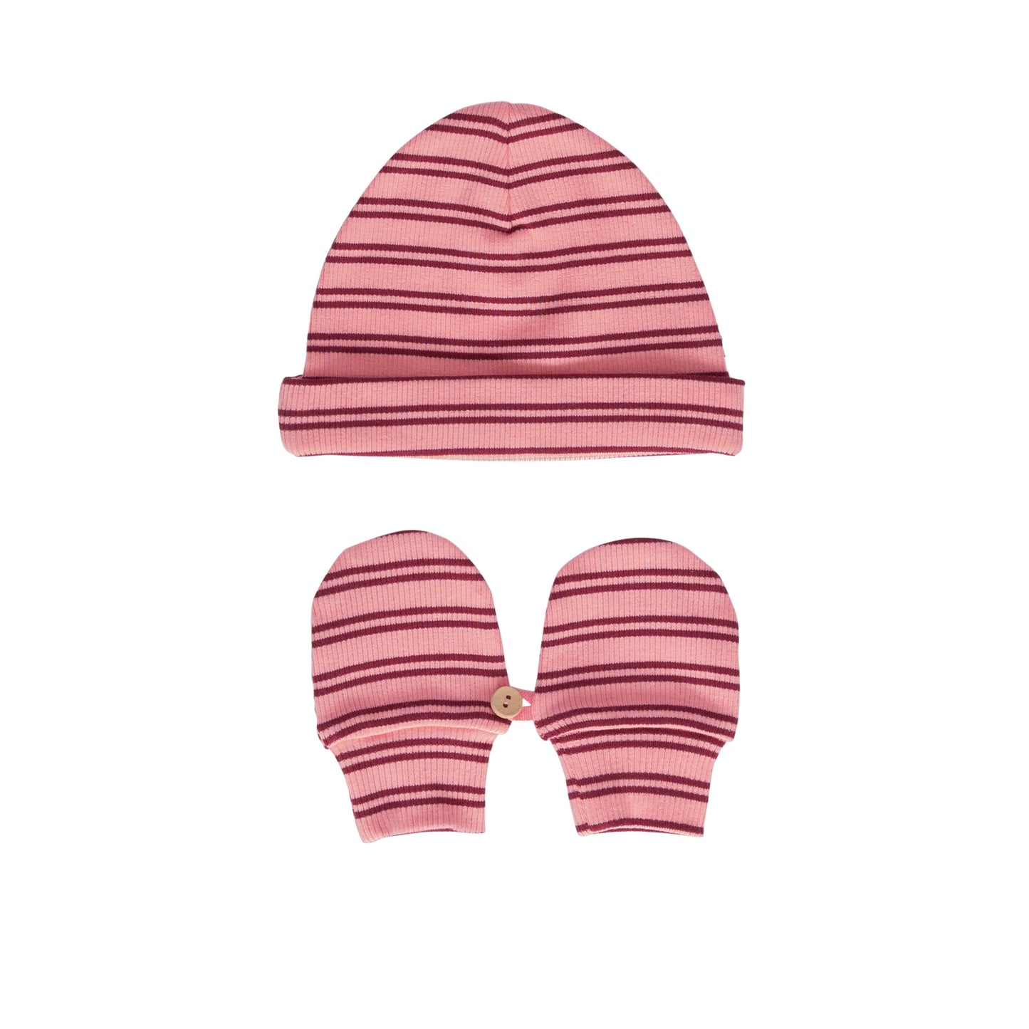 HENLEY BEANIE & MITTEN SET - PINK