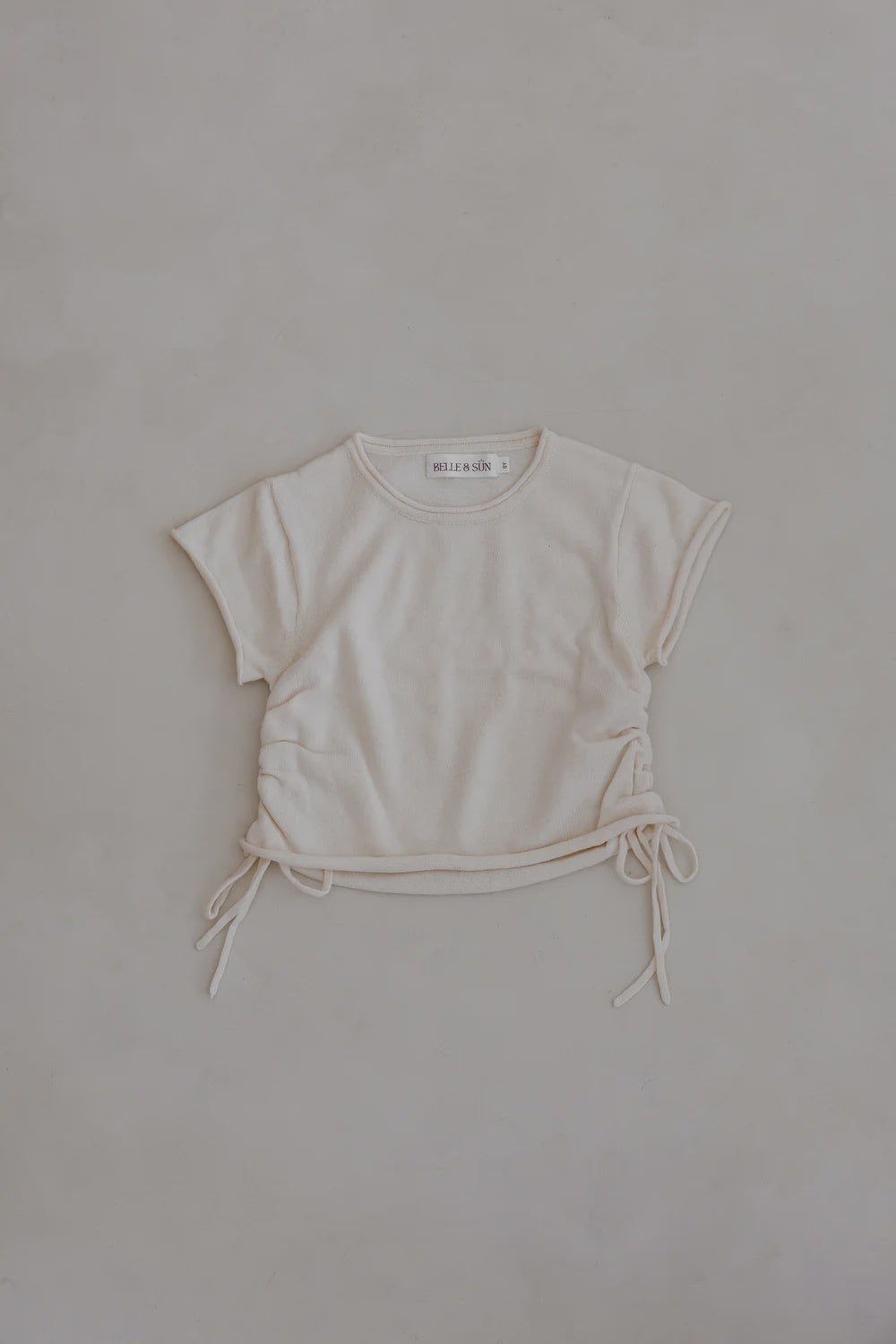 GATHERED KNIT TEE - NATURAL