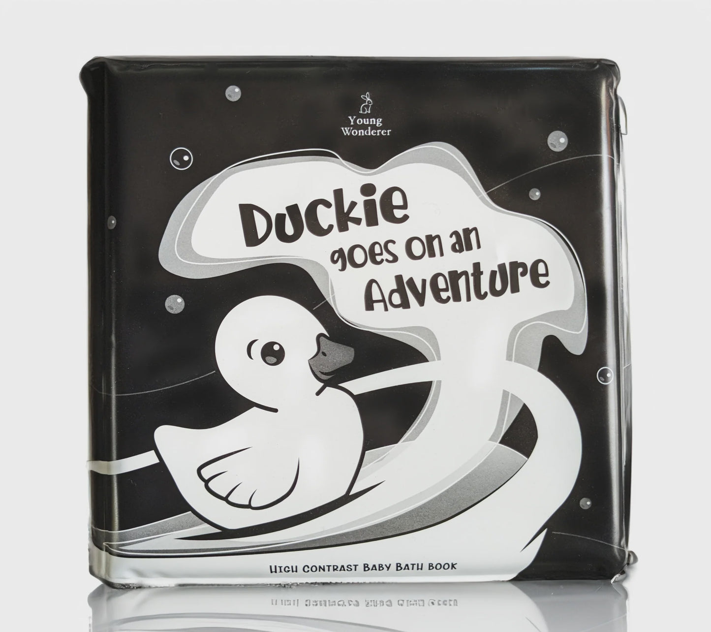 DUCKIE GOES ON AN ADVENTURE - BLACK & WHITE BATH BOOK