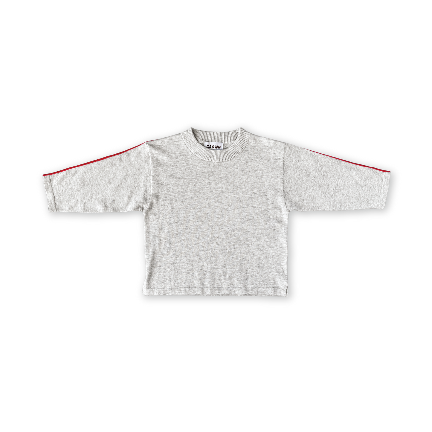 ORGANIC SEAM LONG SLEEVE KNIT TEE - GREY