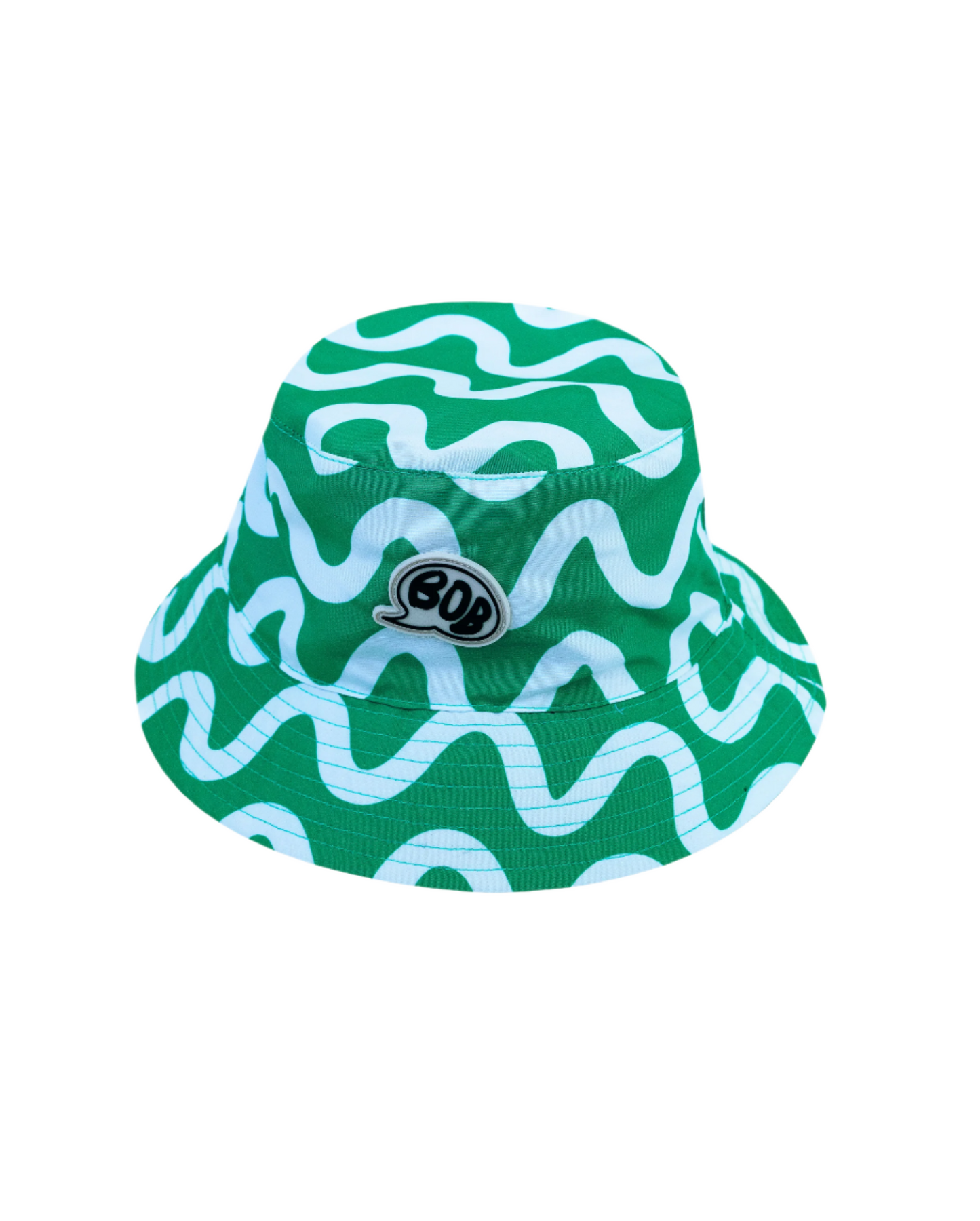 SQUIGGLE REVERSIBLE BUCKET HAT - GREEN