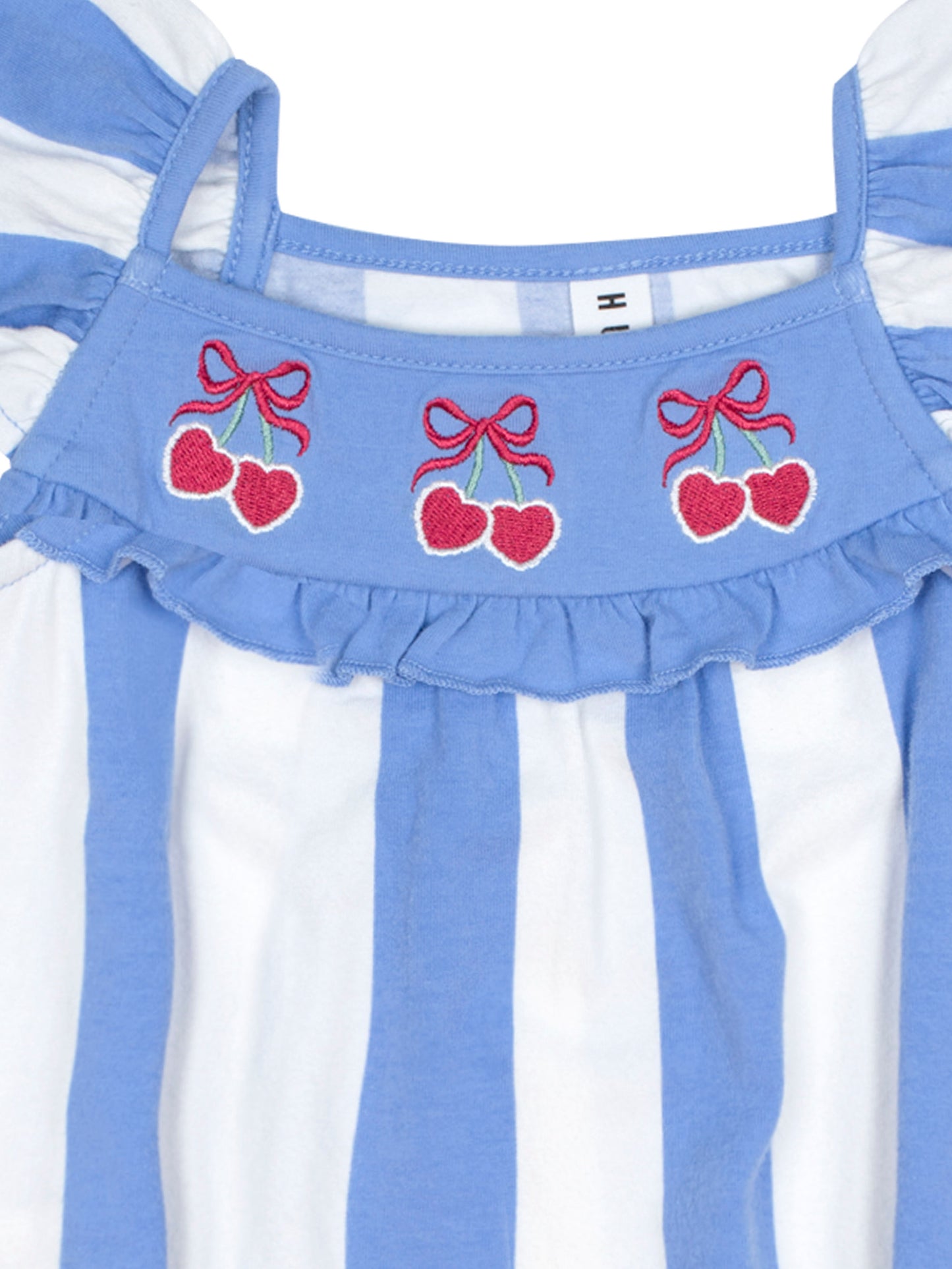 SEASIDE CHERRY STRIPE PLAYSUIT - SEASIDE ALMOND MILK