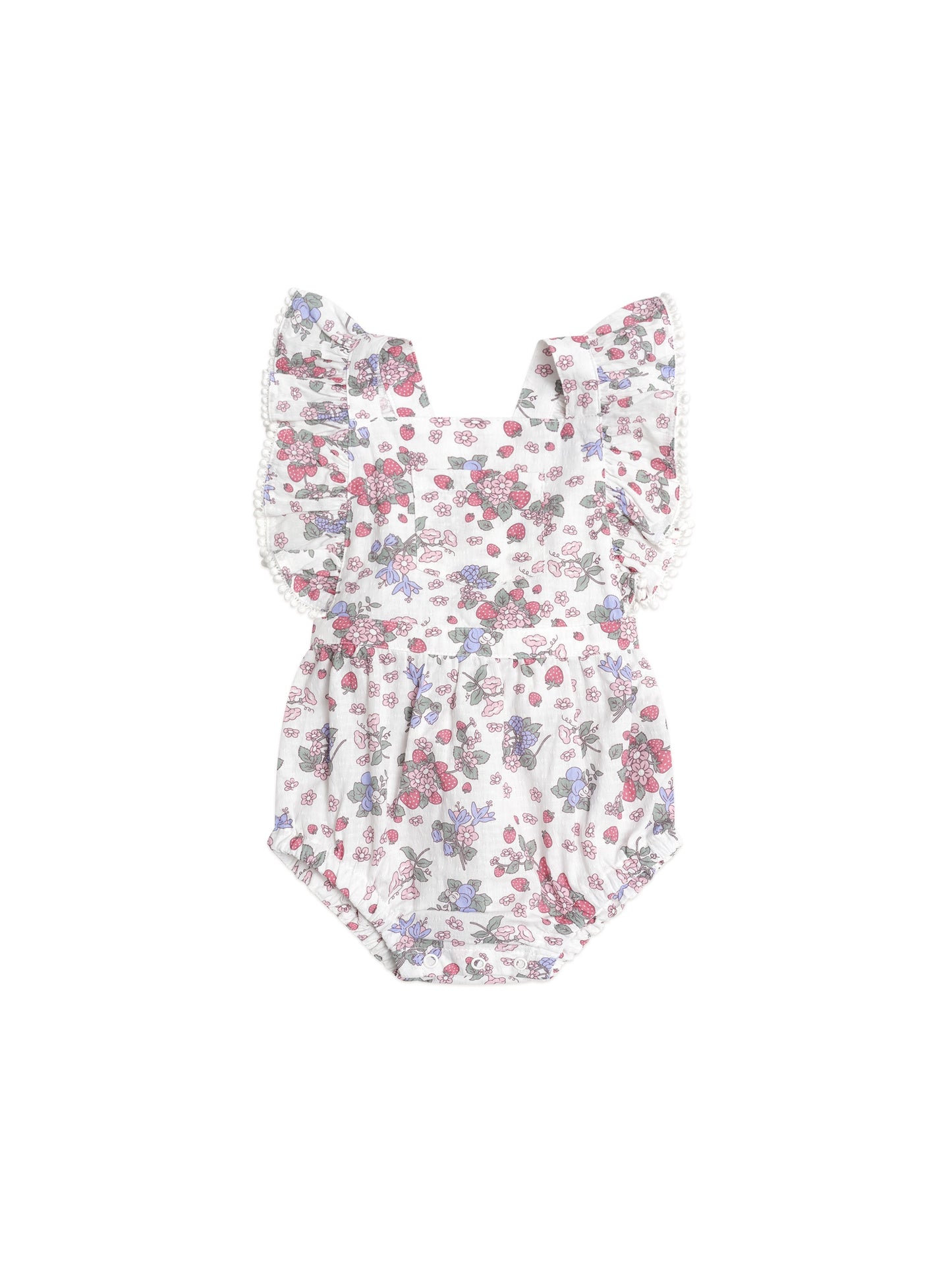 STRAWBERRY GARDEN PLAYSUIT - CREAM