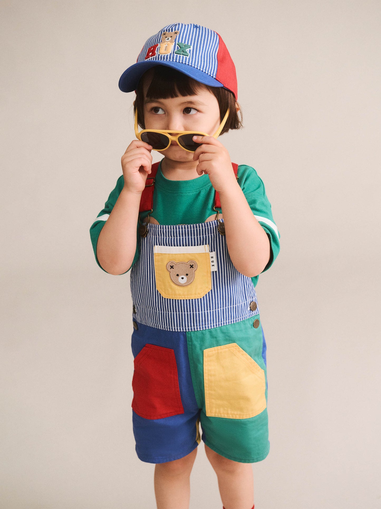 COLOUR BLOCK POCKET SHORTALL - MULTI