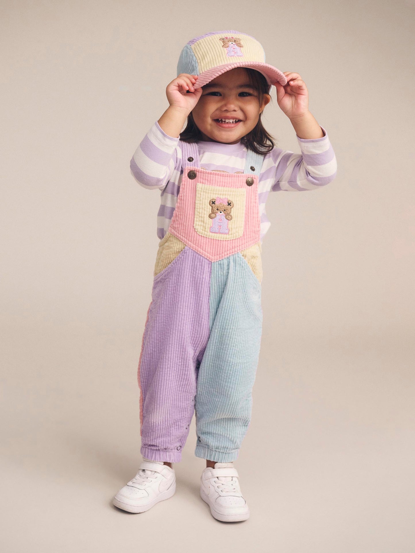 COLOUR BLOCK OVERALLS - BLUSH