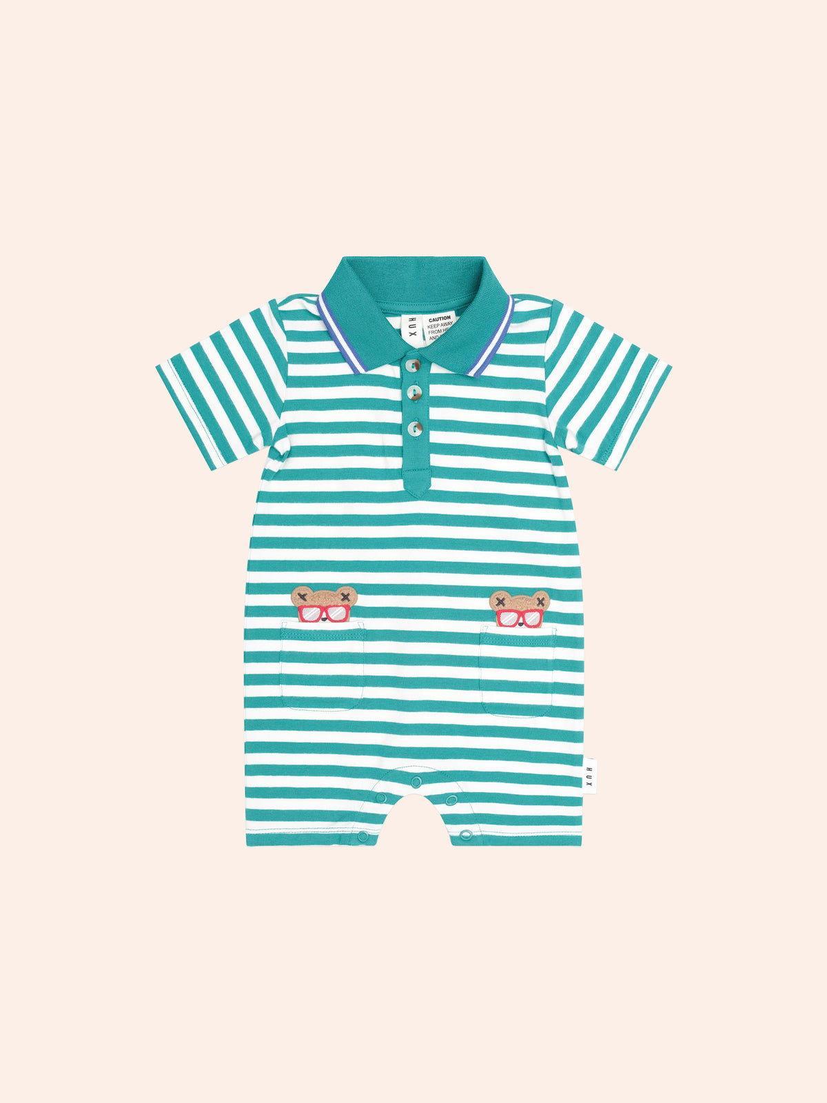 GREEN STRIPE VACAY HUX ROMPER