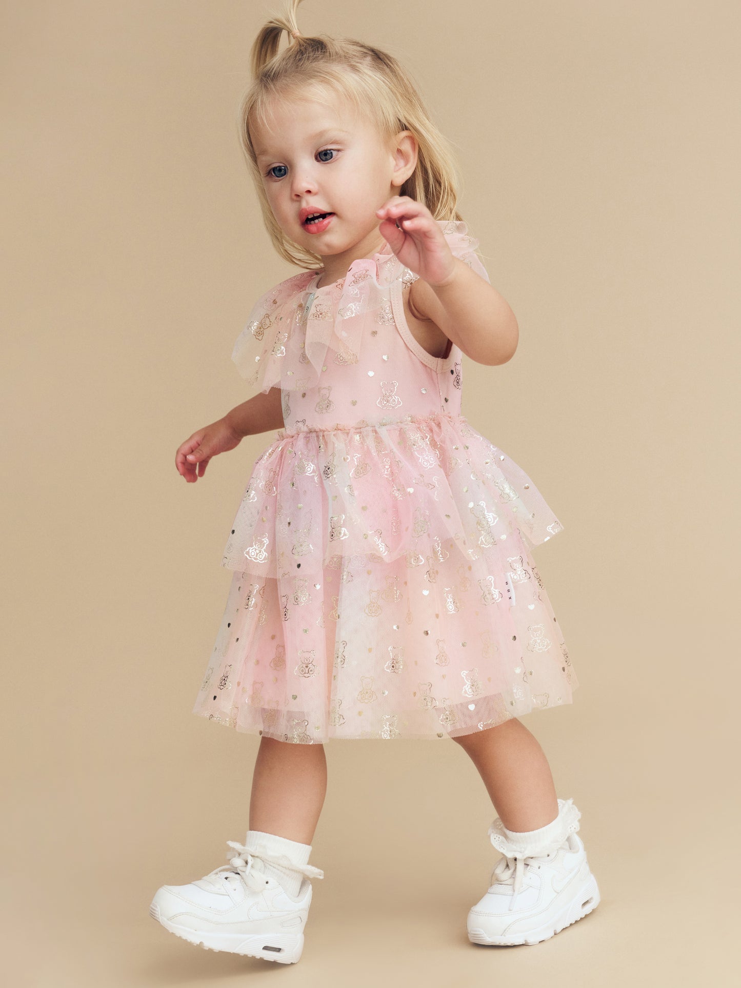 CLOUD BEAR TIERED PARTY DRESS - MULTI