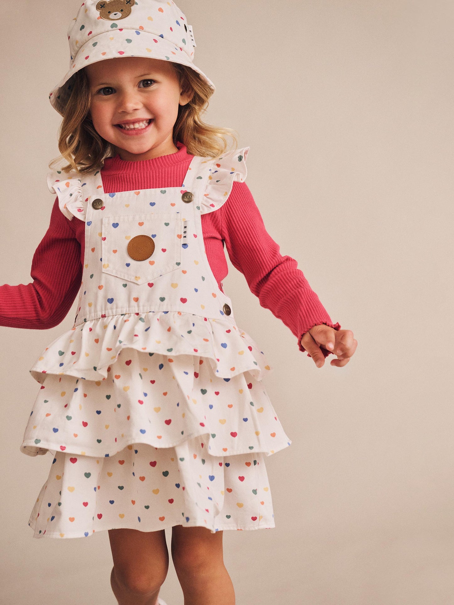 I HEART CAKE PINAFORE DRESS - MULTI