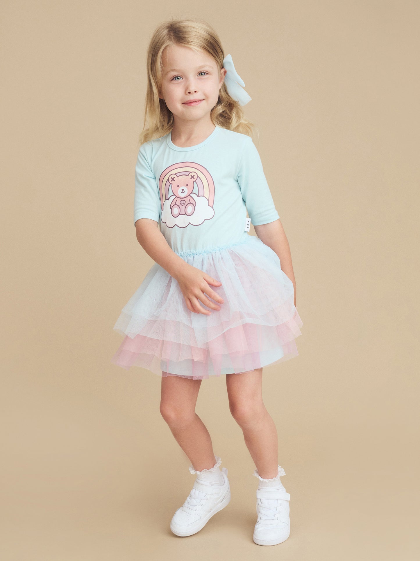 CLOUD BEAR LAYERED BALLET DRESS - SKY
