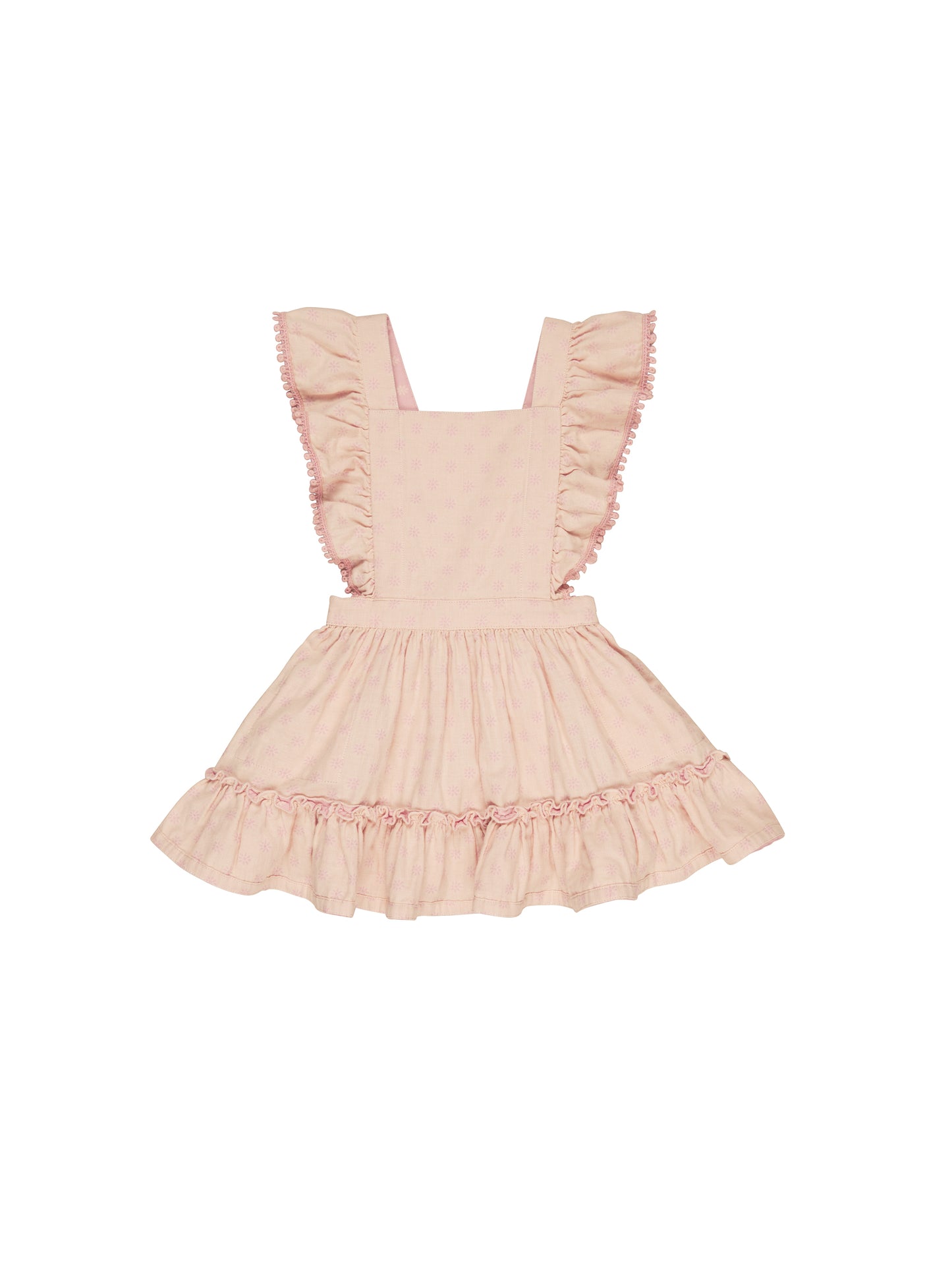 DAISY REVERSIBLE BIB DRESS -DUSTY ROSE + SUNKISS