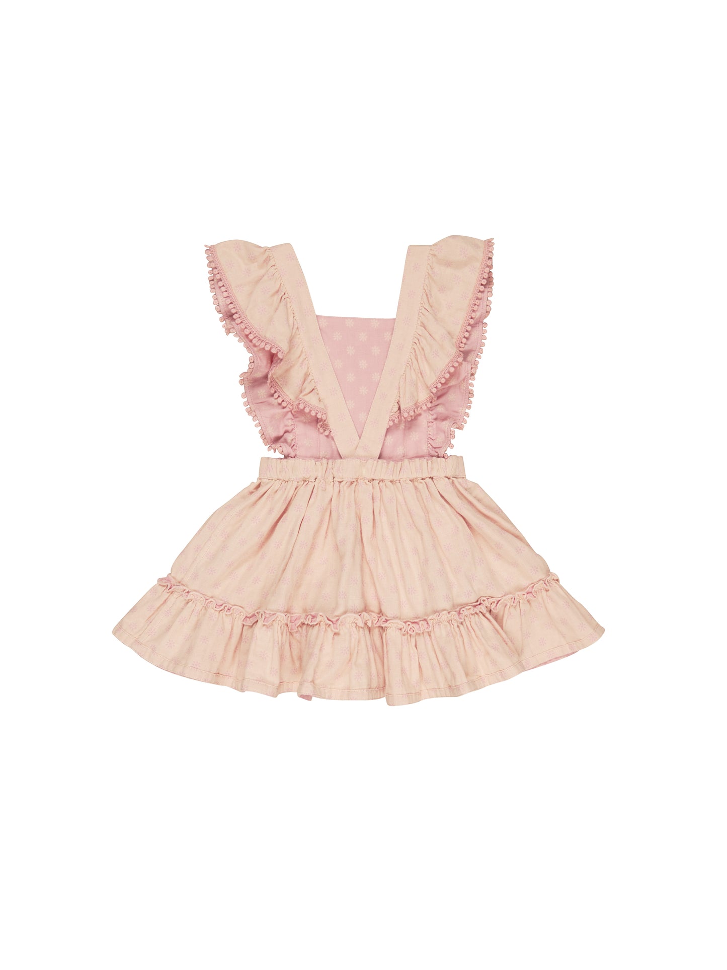 DAISY REVERSIBLE BIB DRESS -DUSTY ROSE + SUNKISS