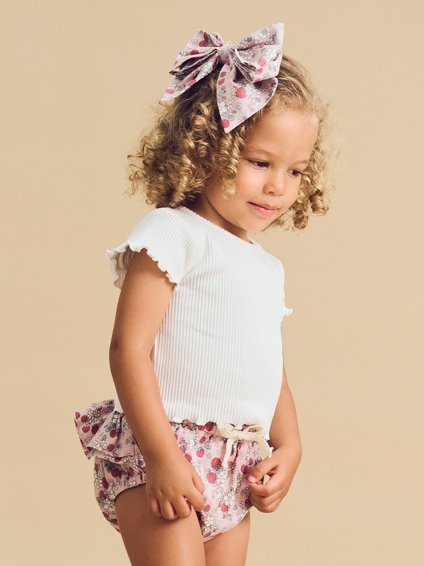 VINTAGE STRAWBERRY FRILL BLOOMER - BLUSH