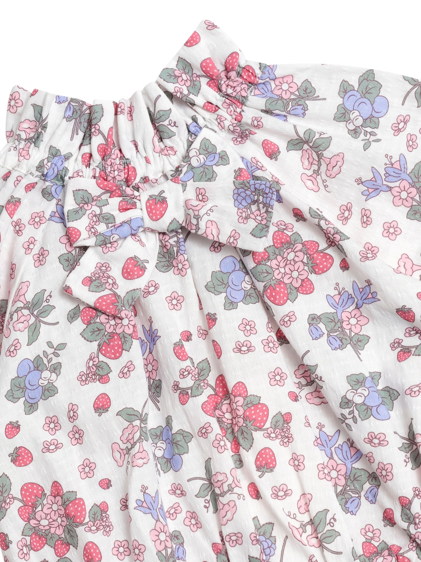 STRAWBERRY GARDEN PUSSYBOW BLOUSE - CREAM