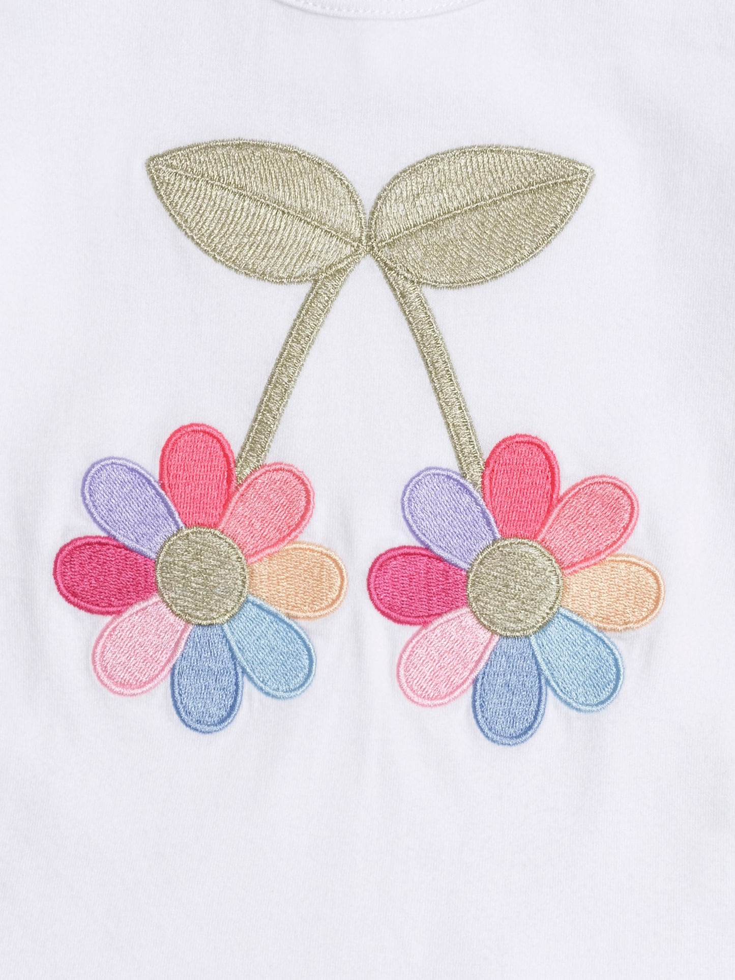 FLOWER POWER PUFF SLEEVE TEE - WHITE