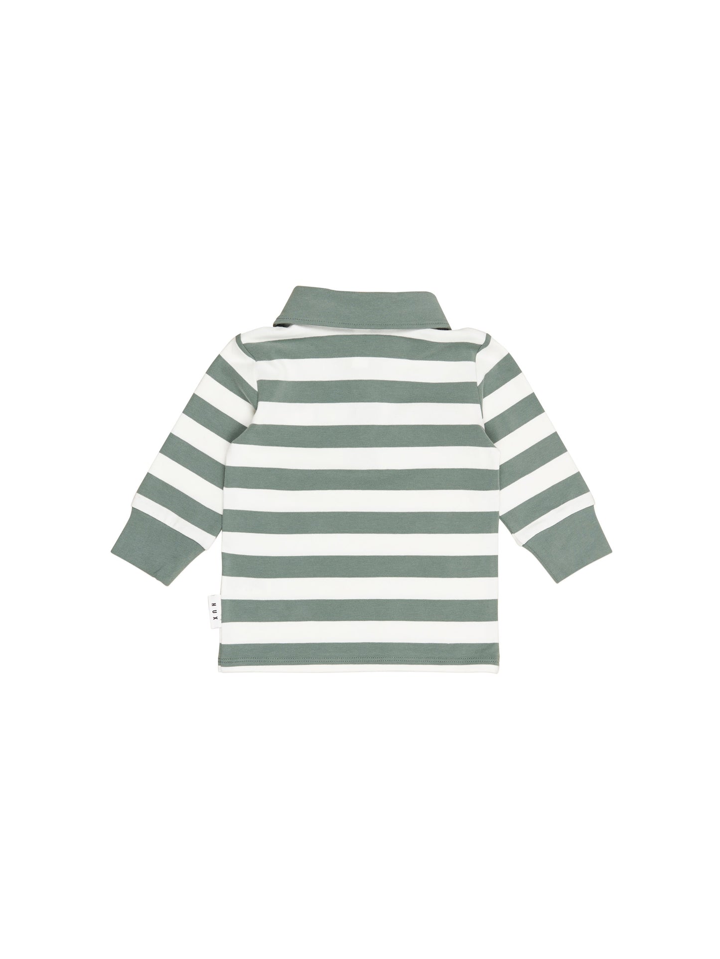 DINO STRIPE POLO - SPRUCE + ALMOND