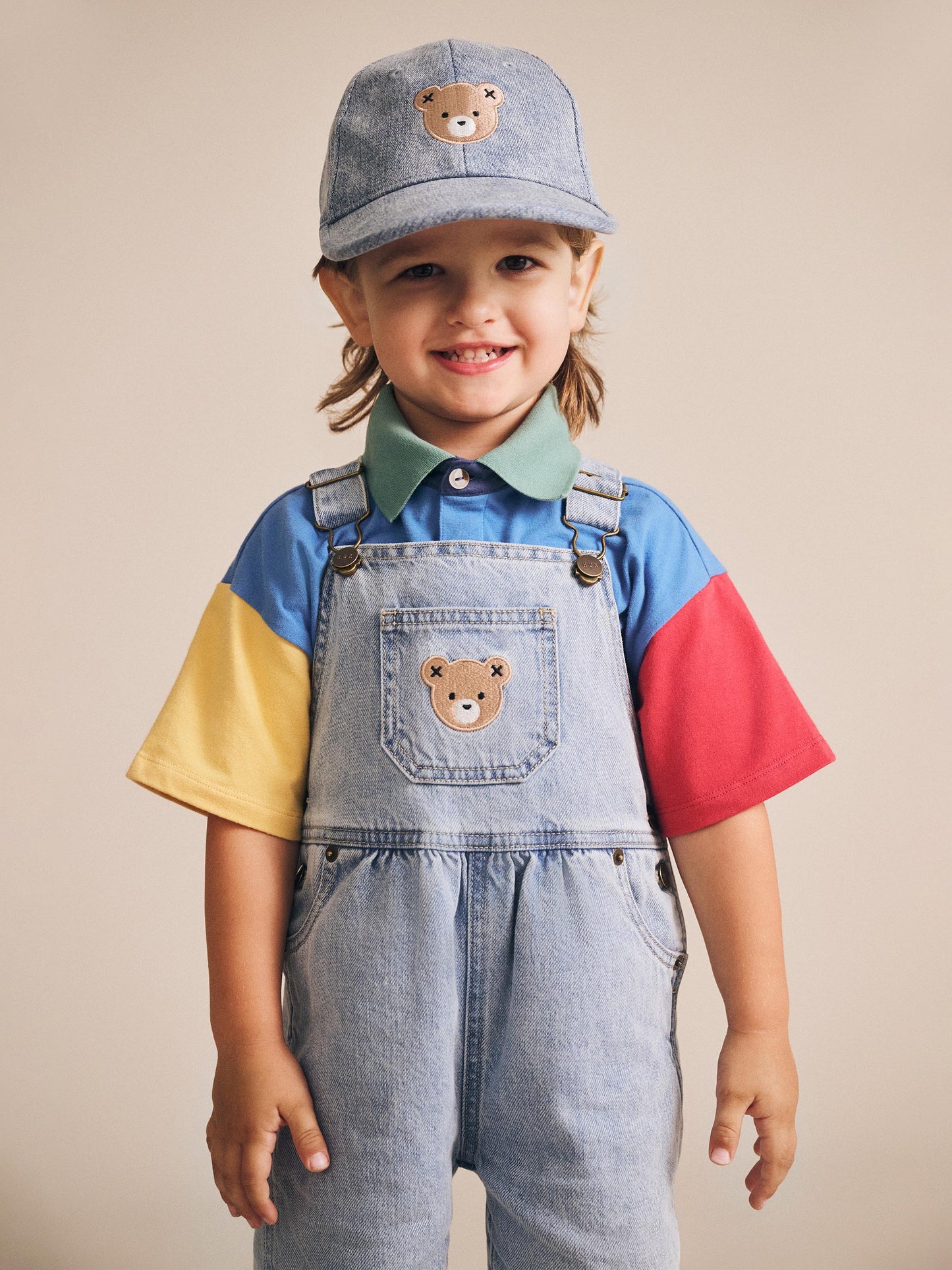 COLOUR BLOCK BOXY POLO TEE - MUTLI