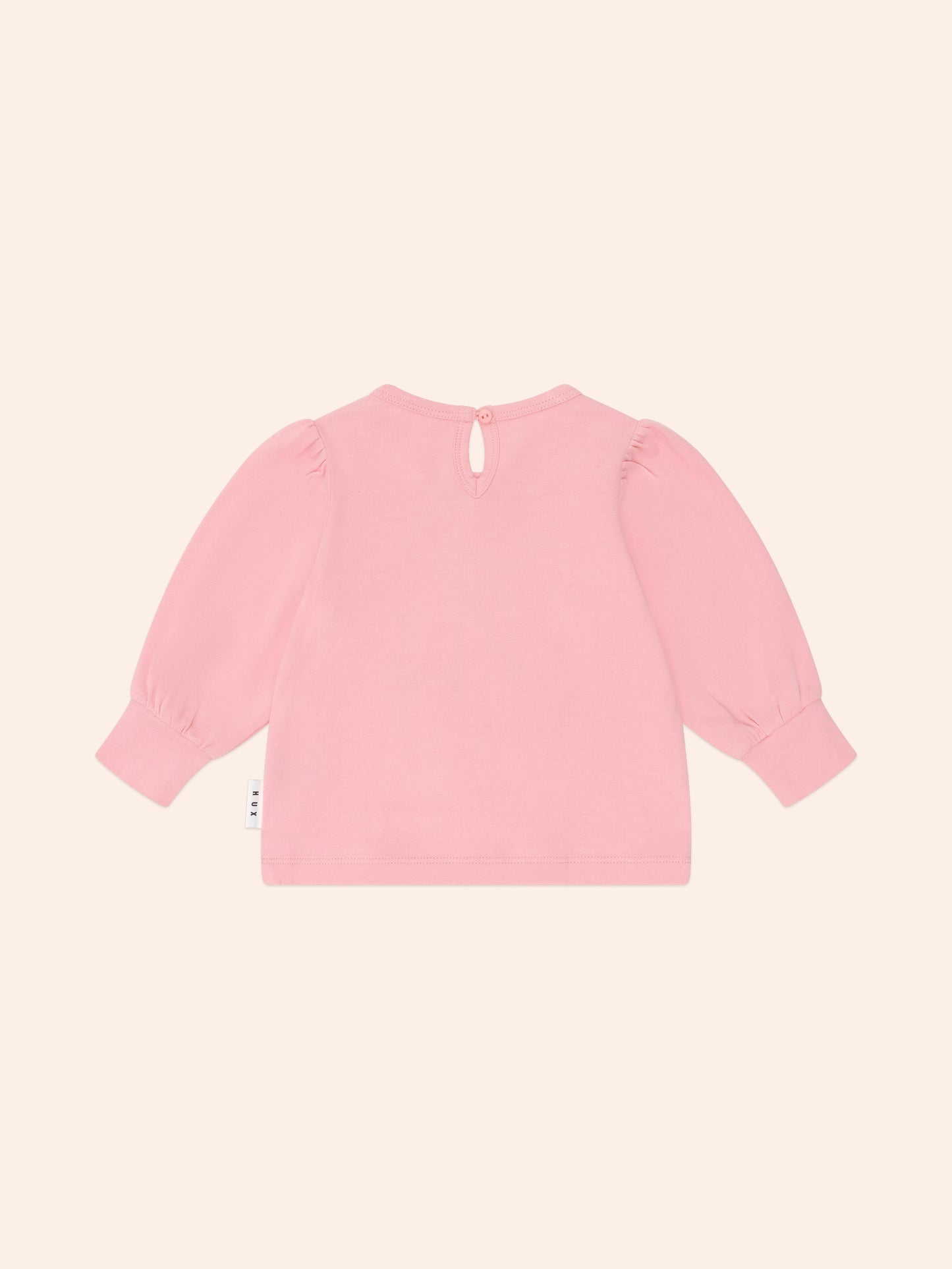 CHERRY BOW PUFF SLEEVE TOP - DUSTY PINK