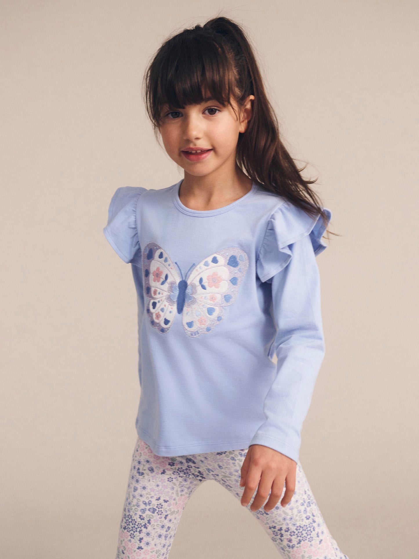 BUTTERFLY FRILL TOP - CELESTIAL BLUE