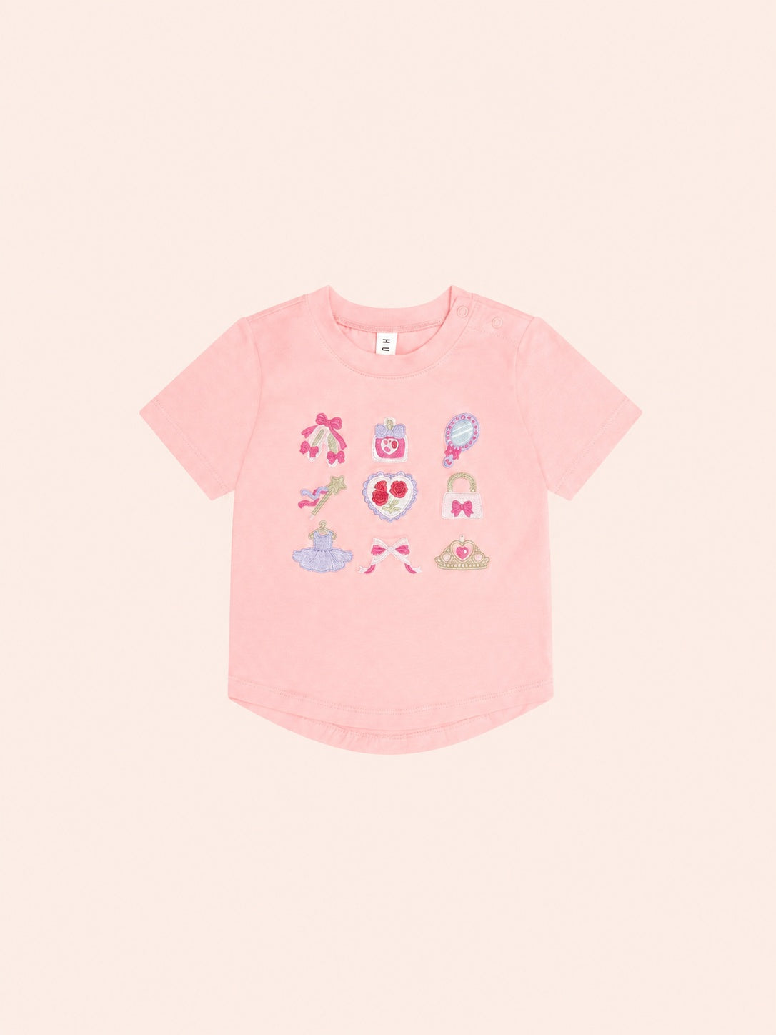 BALLERINA HUX EMBROIDERED TEE- VINTAGE PINK