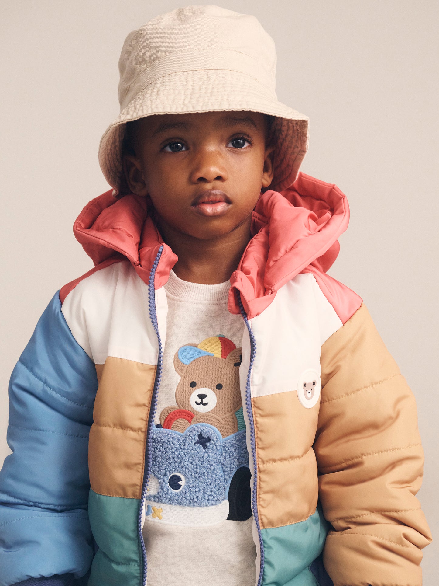 COLOUR BLOCK PARKA - MULTI