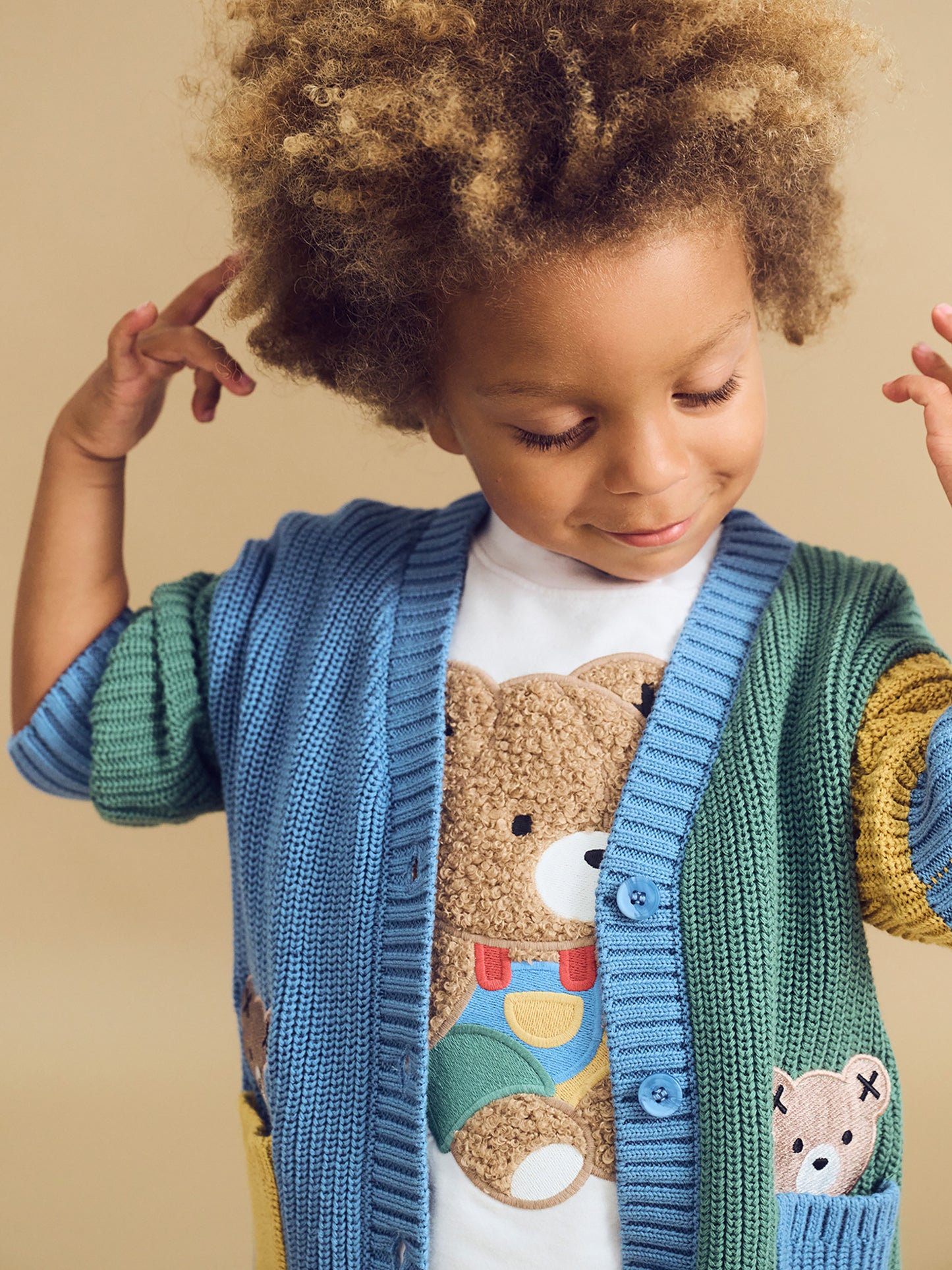 HIDDEN HUX FISHERMAN RIB CARDI - MULTI
