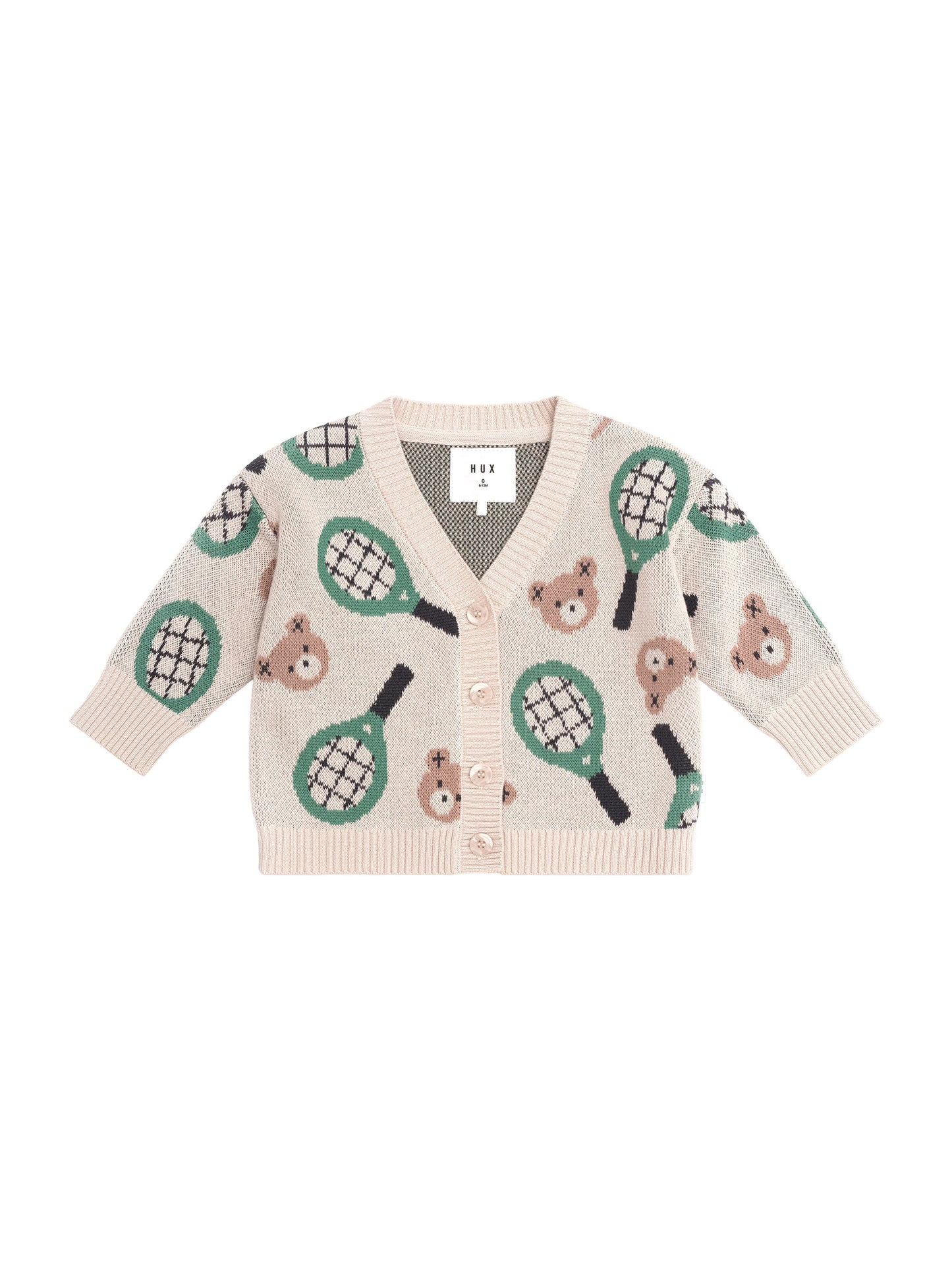 HUX TENNIS BOXY CARDI - ECRU