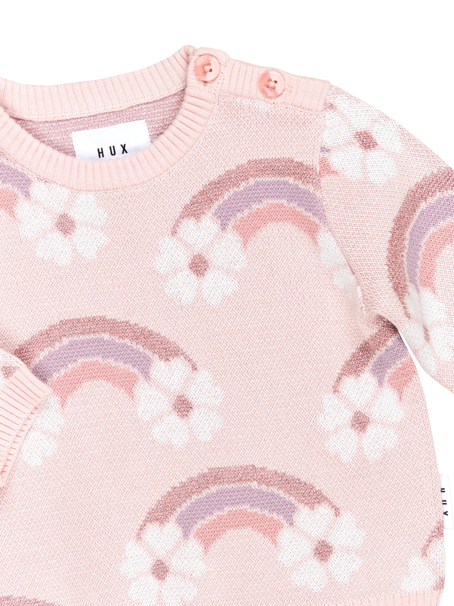 FLOWERBOW KNIT JUMPER - PINK PEARL