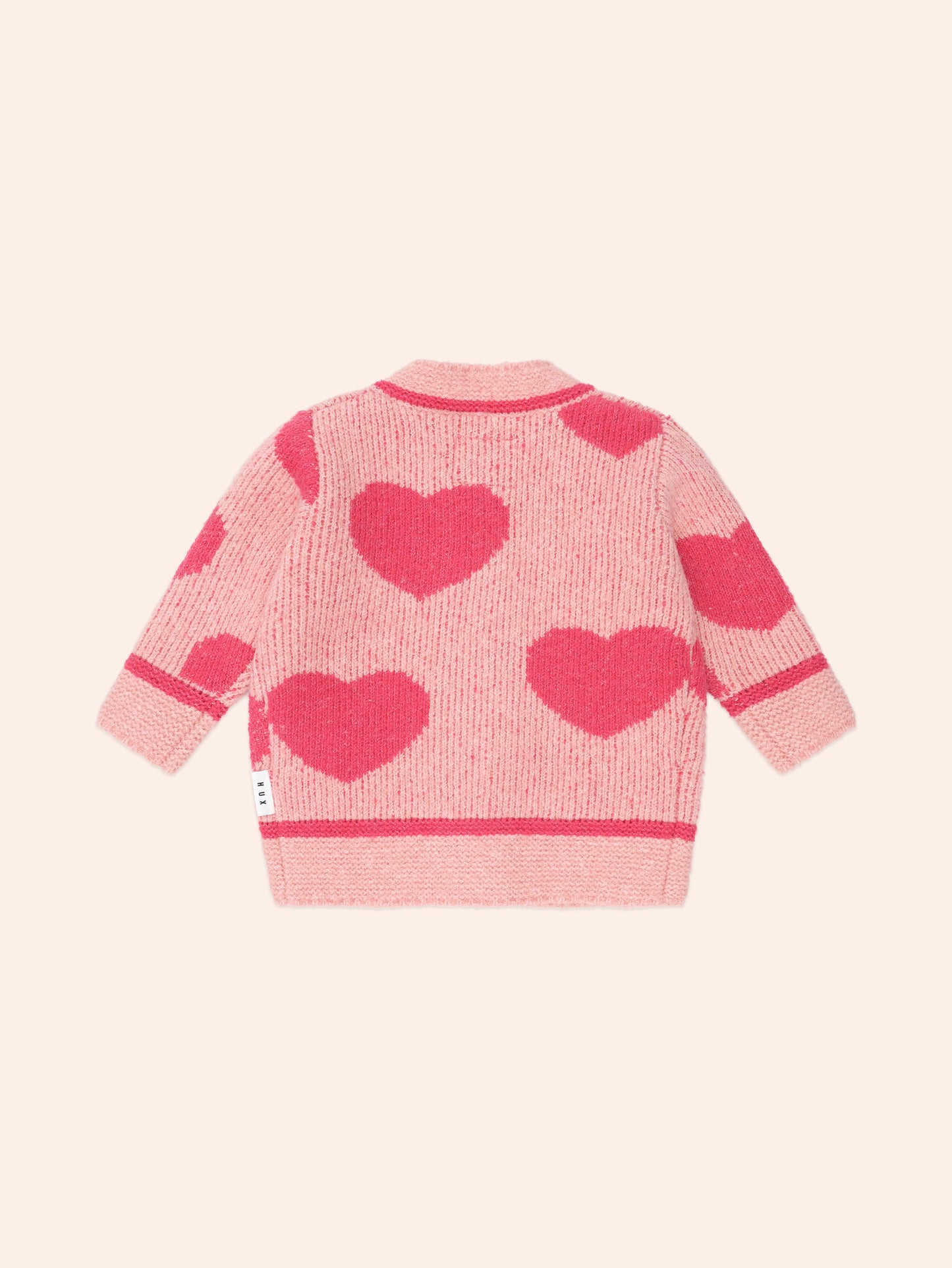 HEART TIPPED CARDI - DUSTY PINK