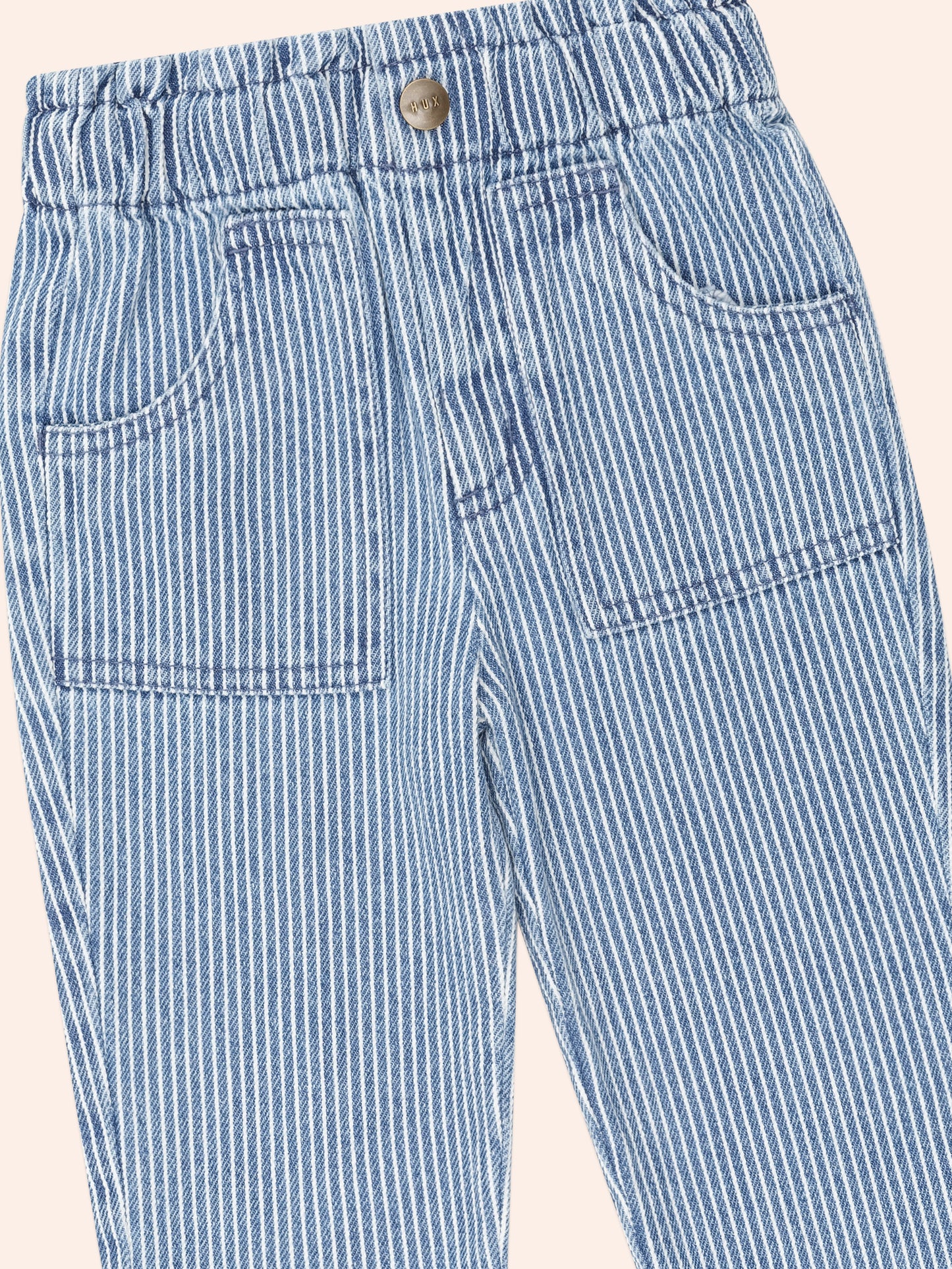 VINTAGE BOW PAPERBAG DENIM PANT - BLUE STRIPE