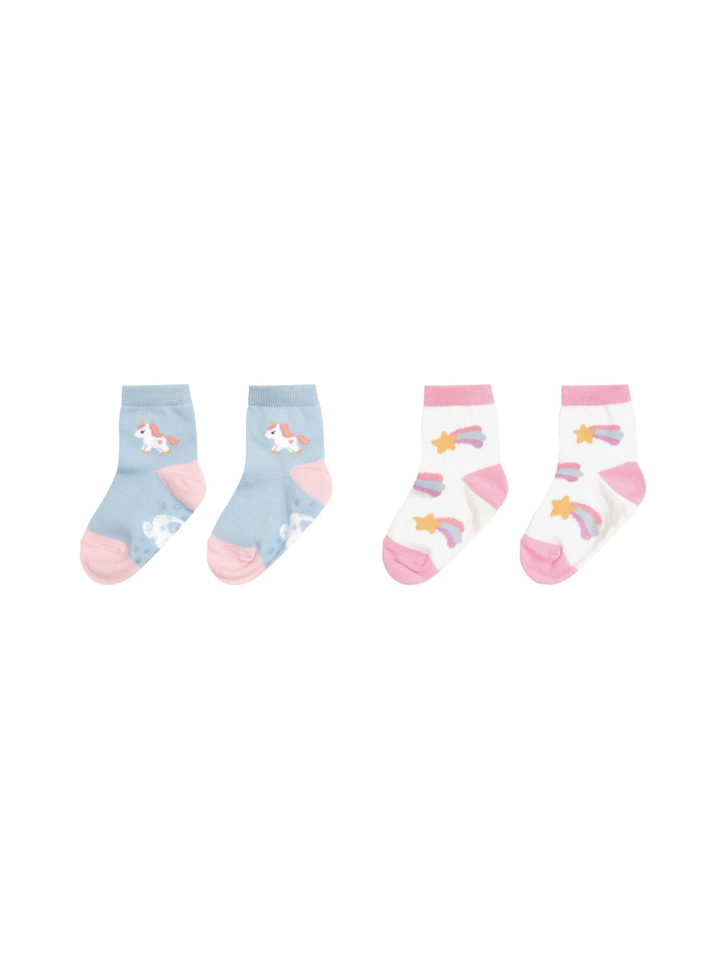 RAINBOW UNICORN 2PK SOCKS - ICE WATER + WHITE