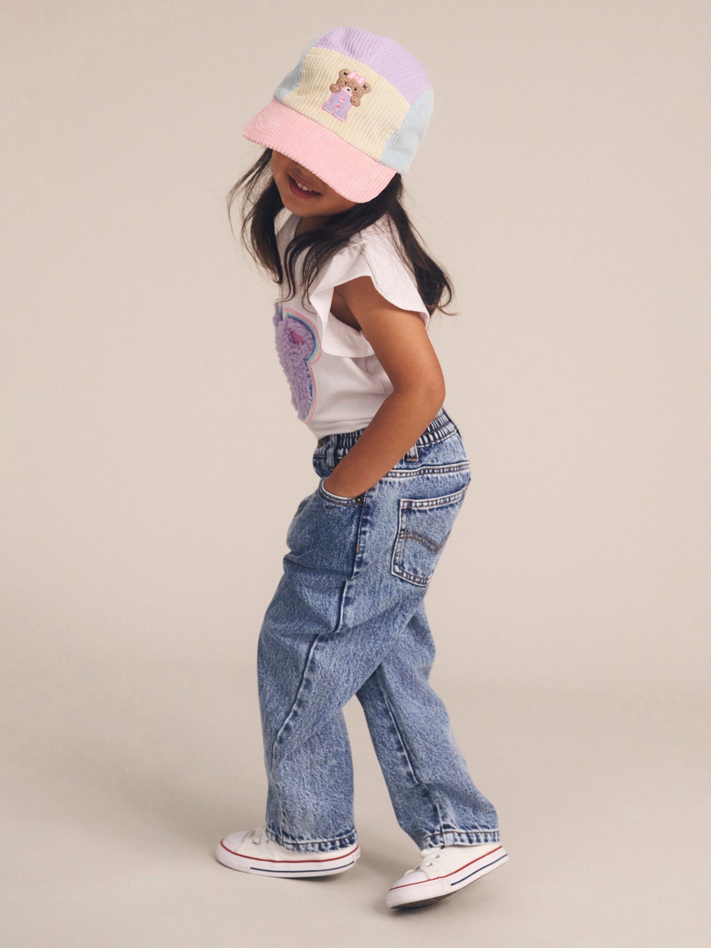 COLOUR BLOCK CORD CAP - BLUSH