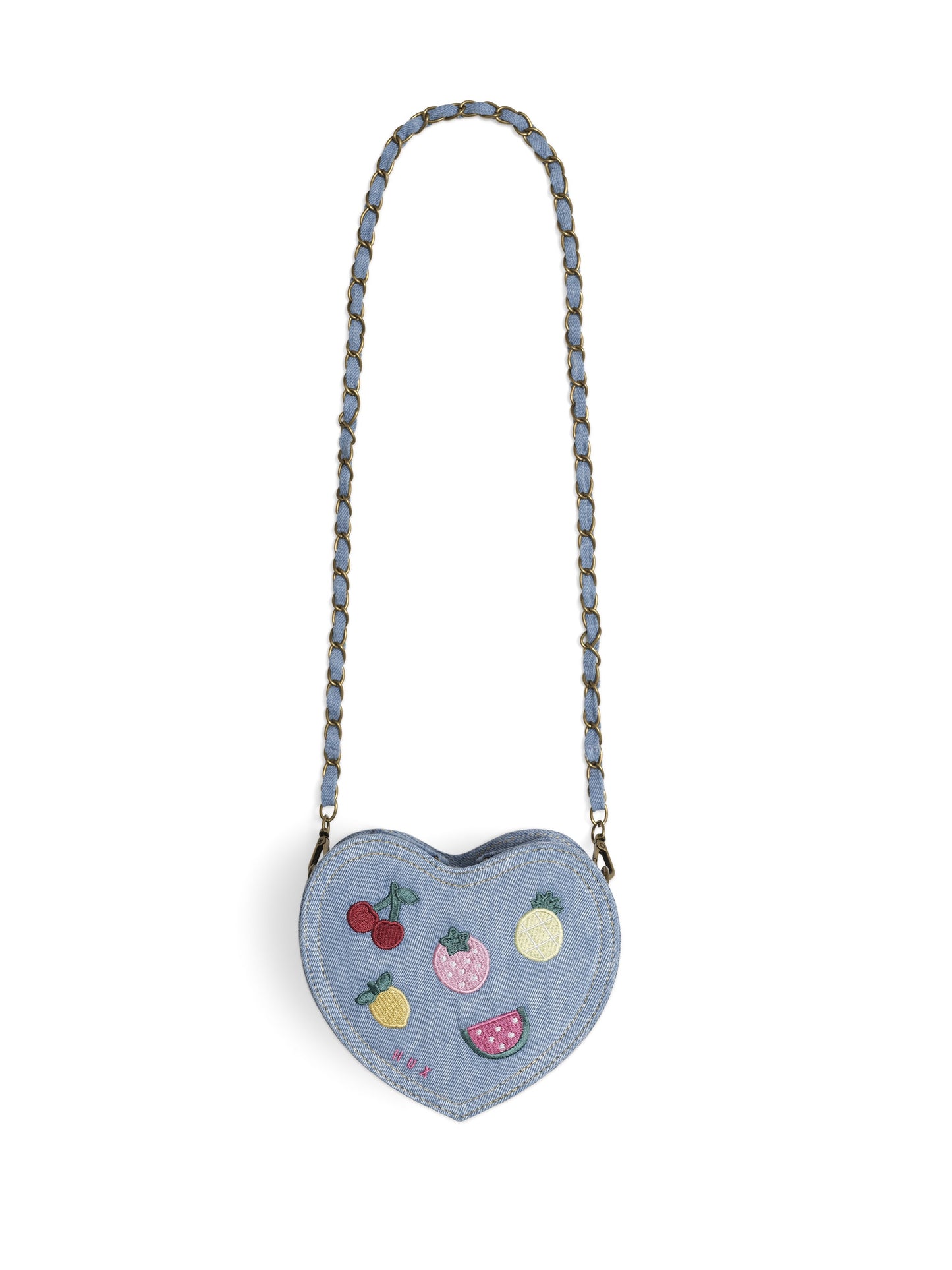 I HEART FRUIT DENIM SHOULDER BAG