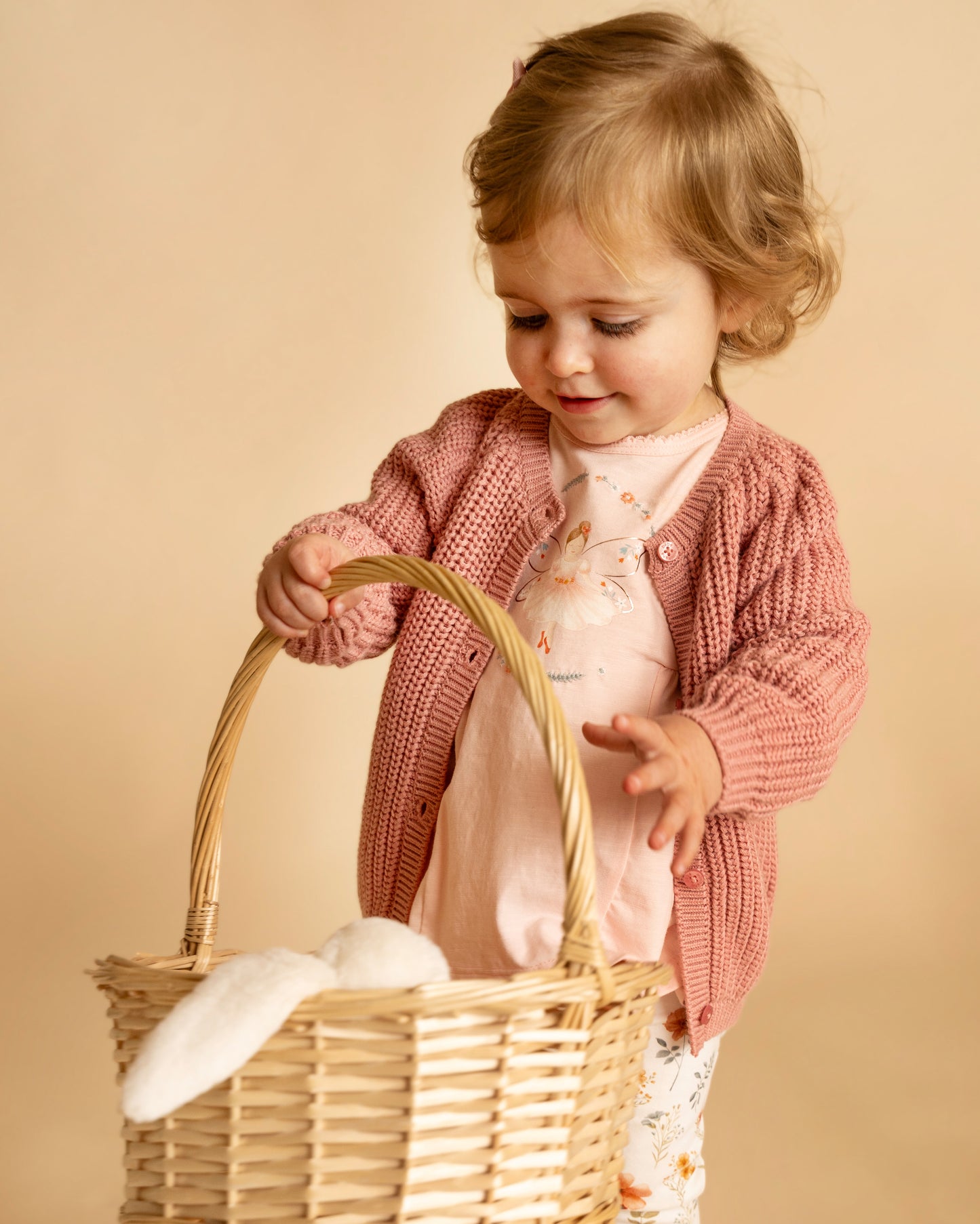 GEMMA ORGANIC CHUNKY RIB CARDIGAN -DUSKY ROSE