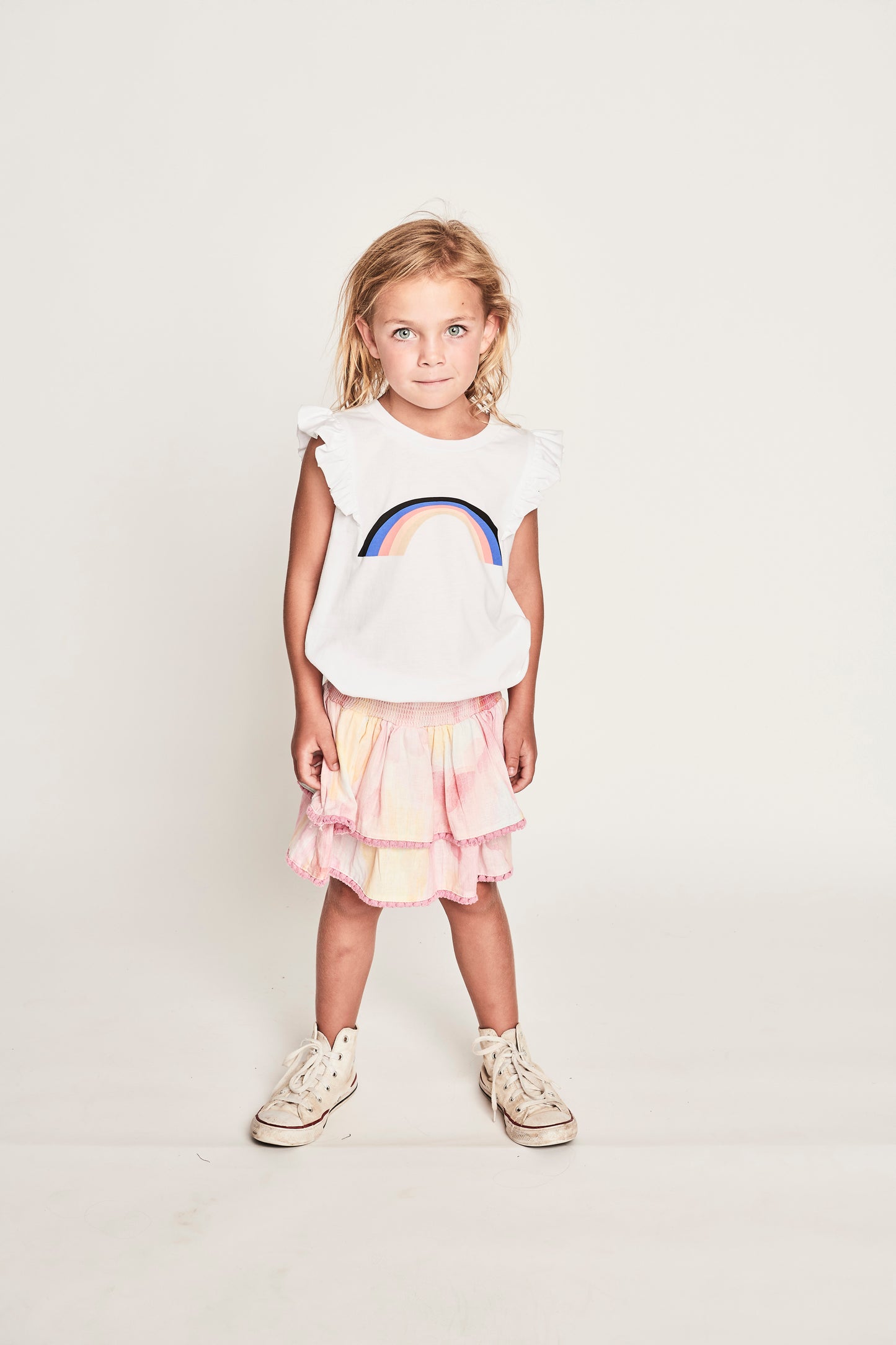 BELLA FRILL TANK - WHITE