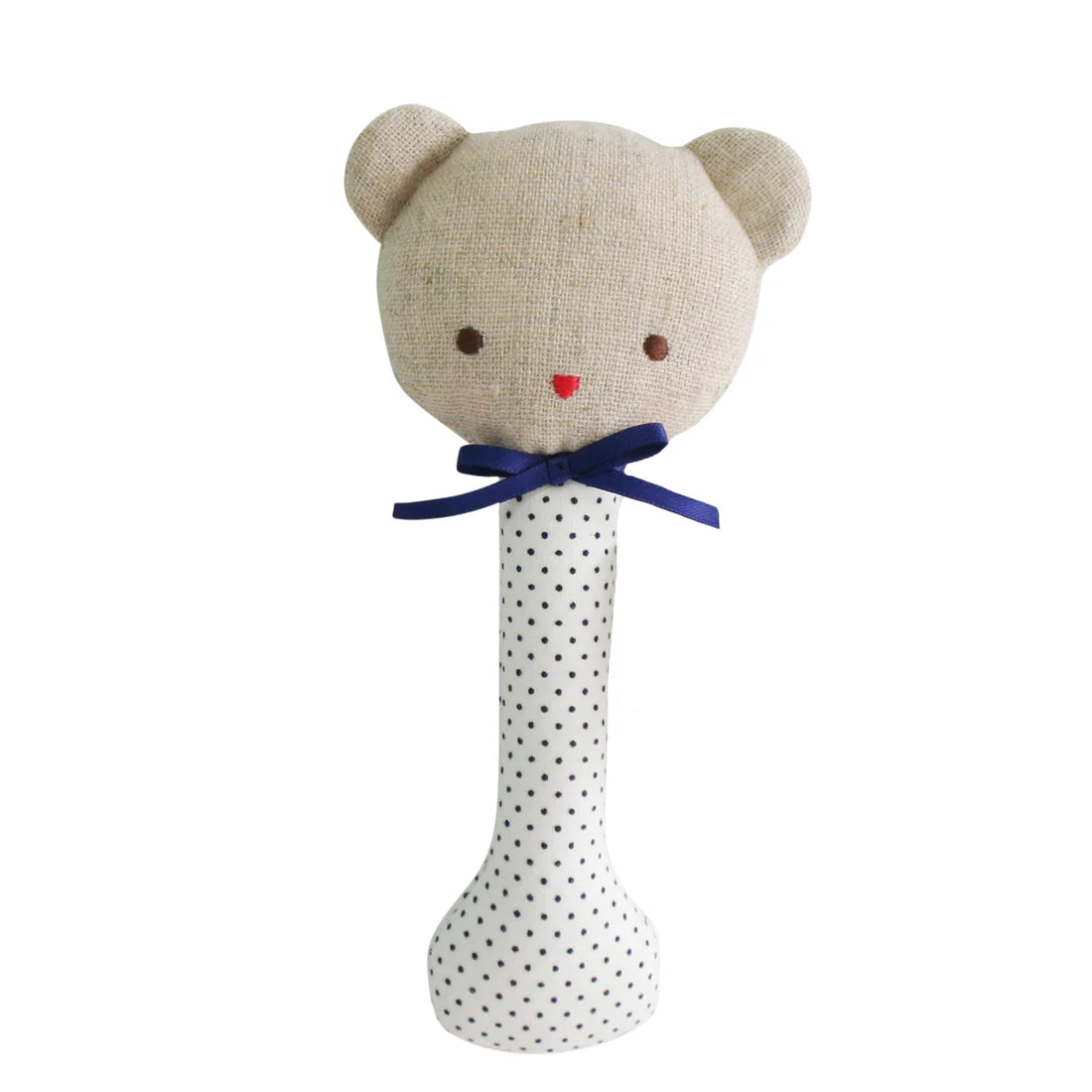 BABY BEAR STICK RATTLE - NAVY SPOT