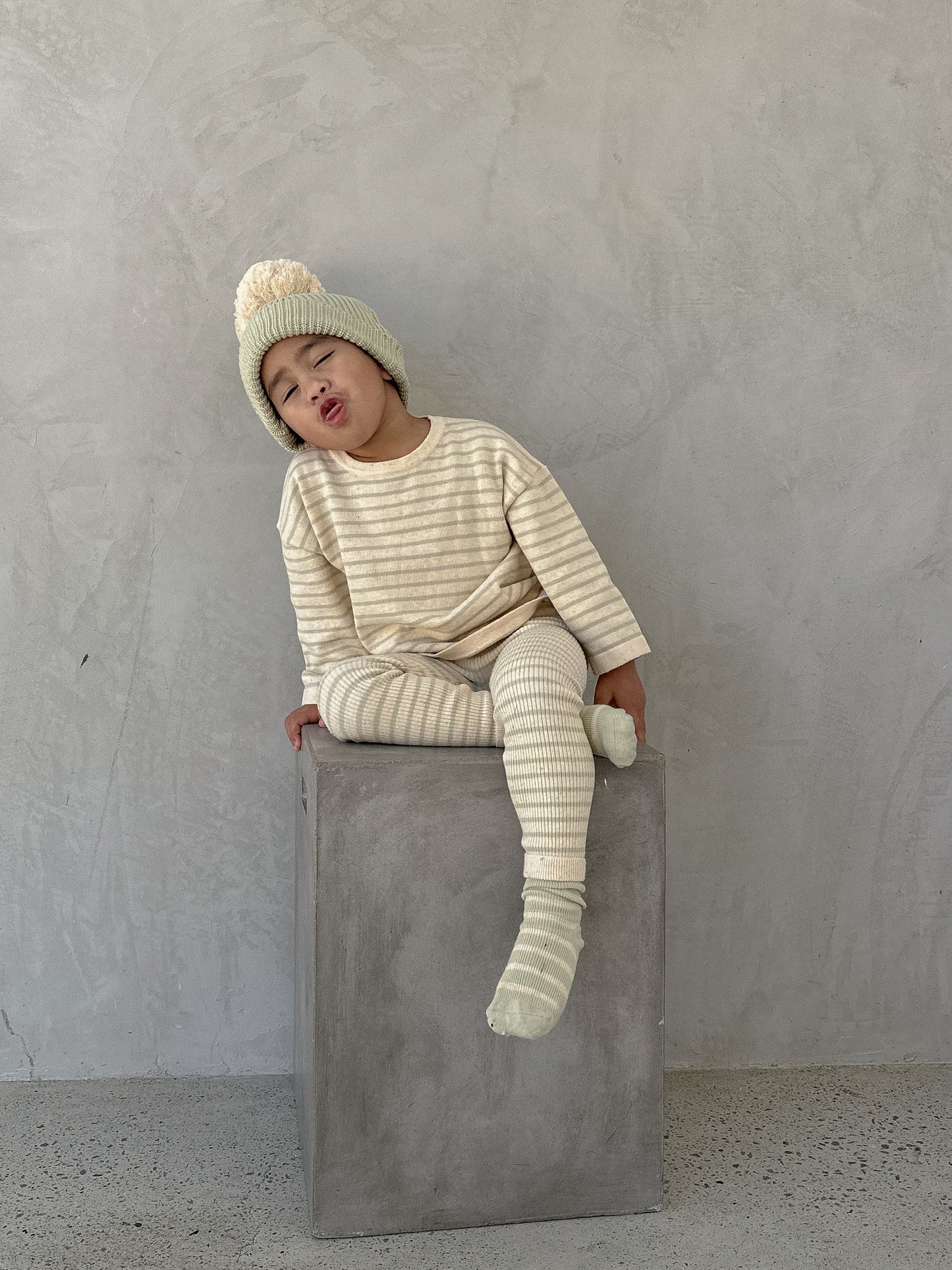 LEGGINGS - BISCOTTI STRIPE | BY ZIGGY LOU