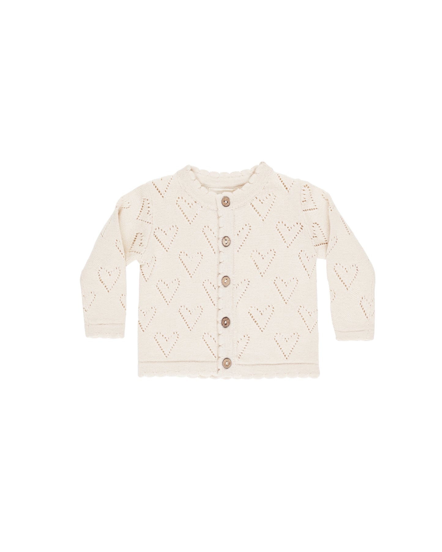 HEART KNIT CARDIGAN - IVORY