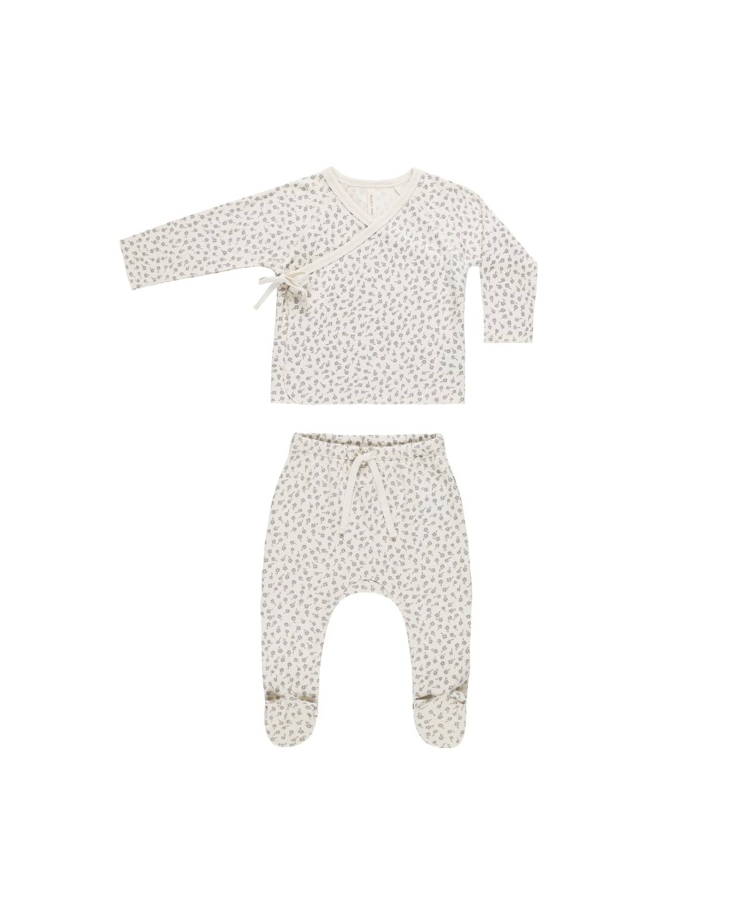 WRAP TOP + FOOTED PANT SET - SCATTER | IVORY