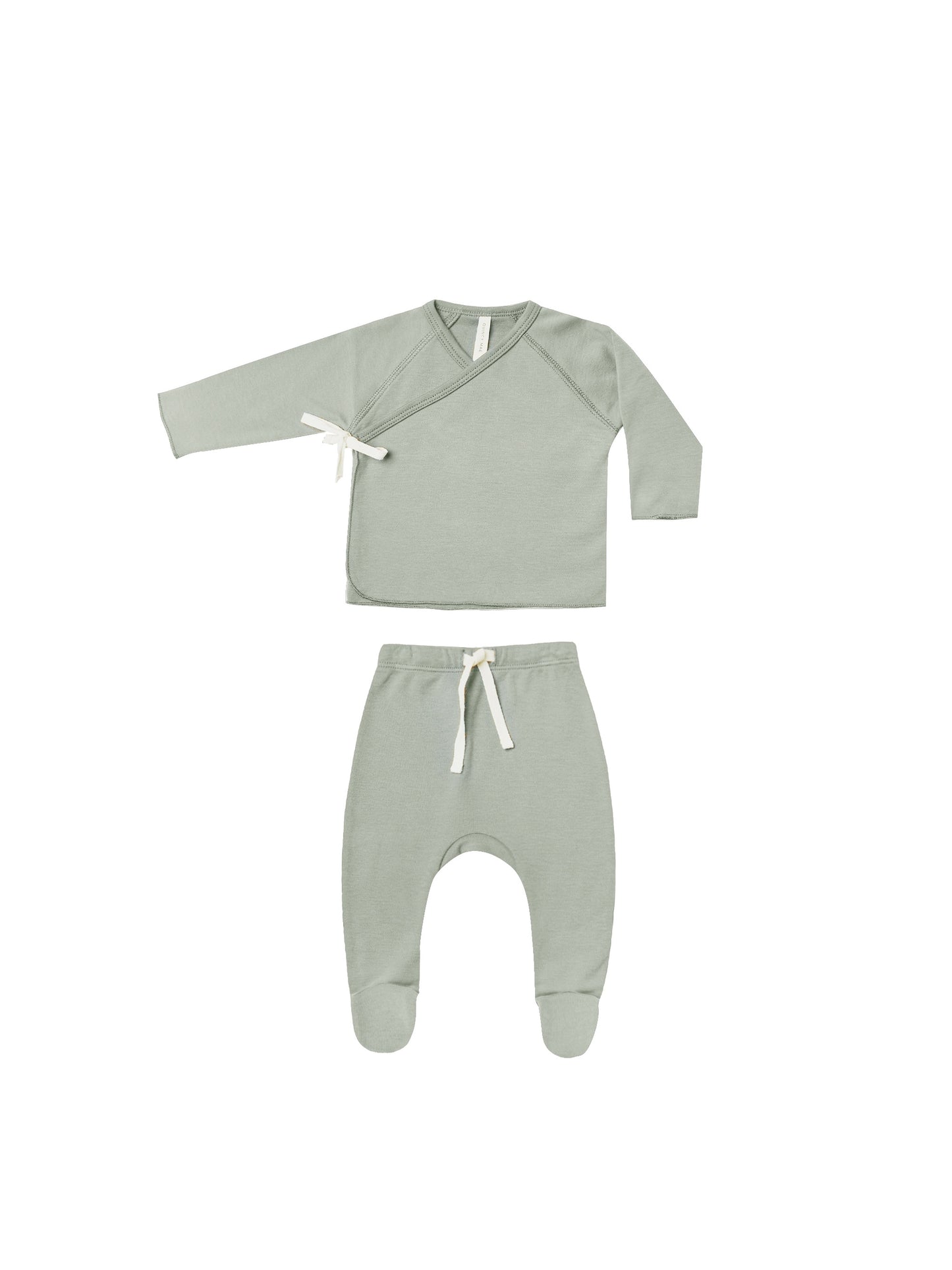 WRAP TOP + FOOTED PANT - SAGE