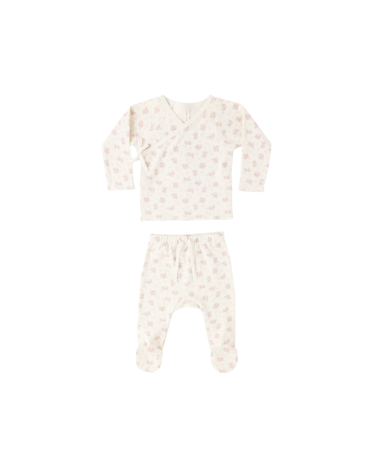 WRAP TOP + FOOTED PANT SET - FLOWER FIELD