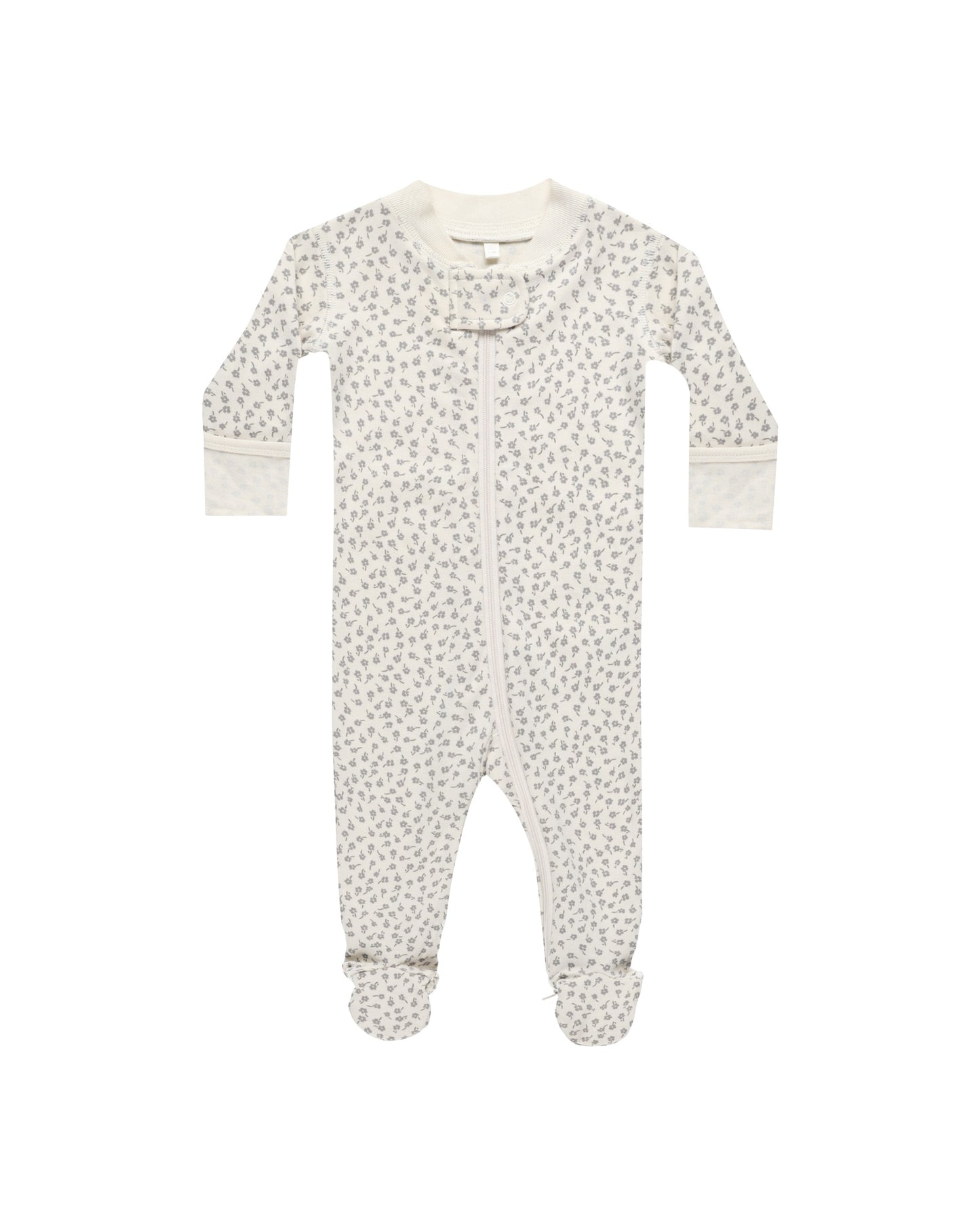 ZIP LONG SLEEVE SLEEPER FOOTIE - SCATTER | IVORY