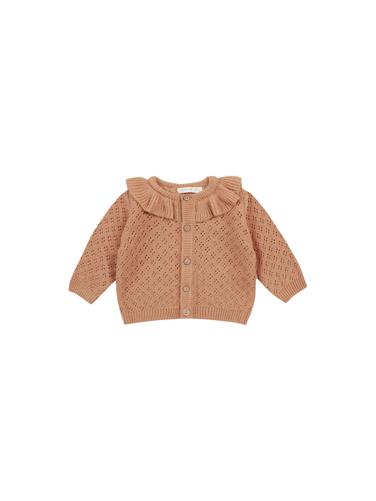 RUFFLE COLLAR CARDIGAN - MELON