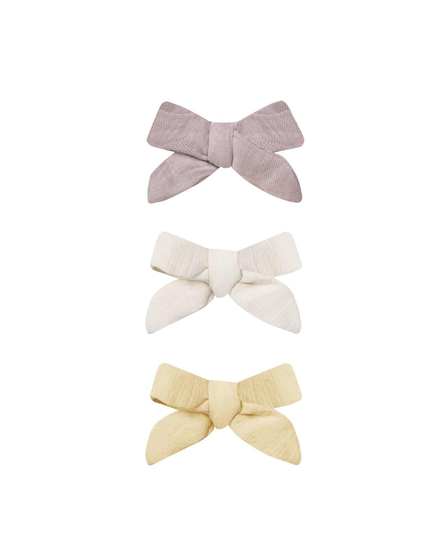 BOW CLIP SET OF 3 - LAVENDER | NATURAL | LEMON