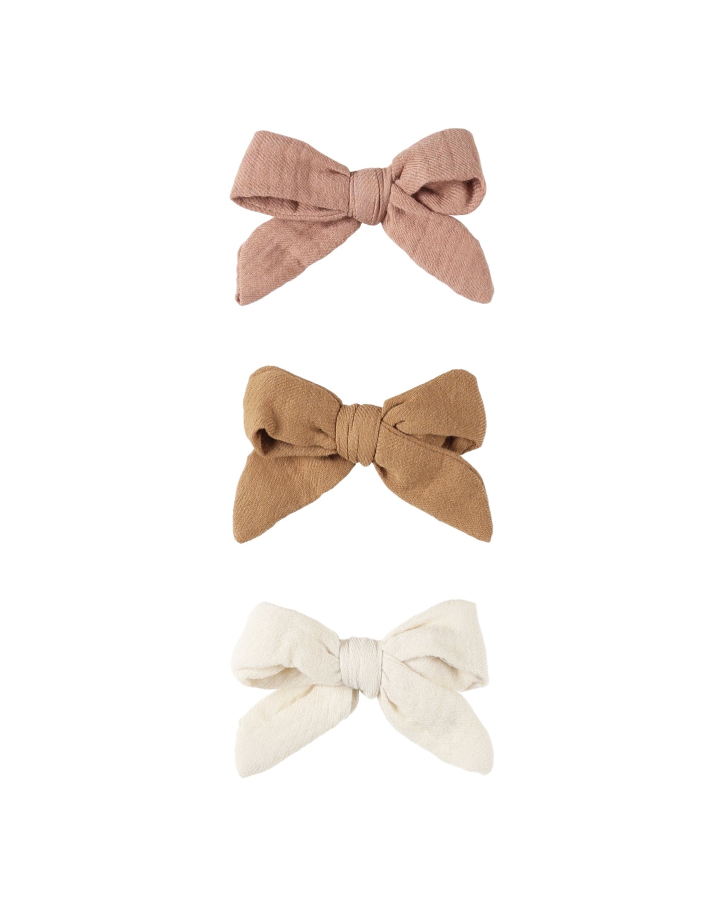 BOW W. CLIP, SET OF 3 - ROSE, NATURAL, GOLDEN