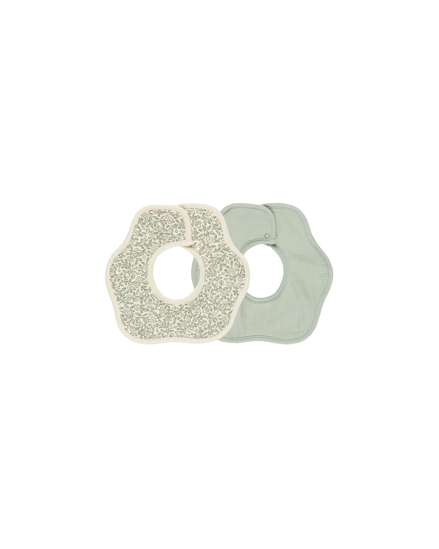 FLOWER BIB 2 PACK - GREEN GARDEN + SAGE